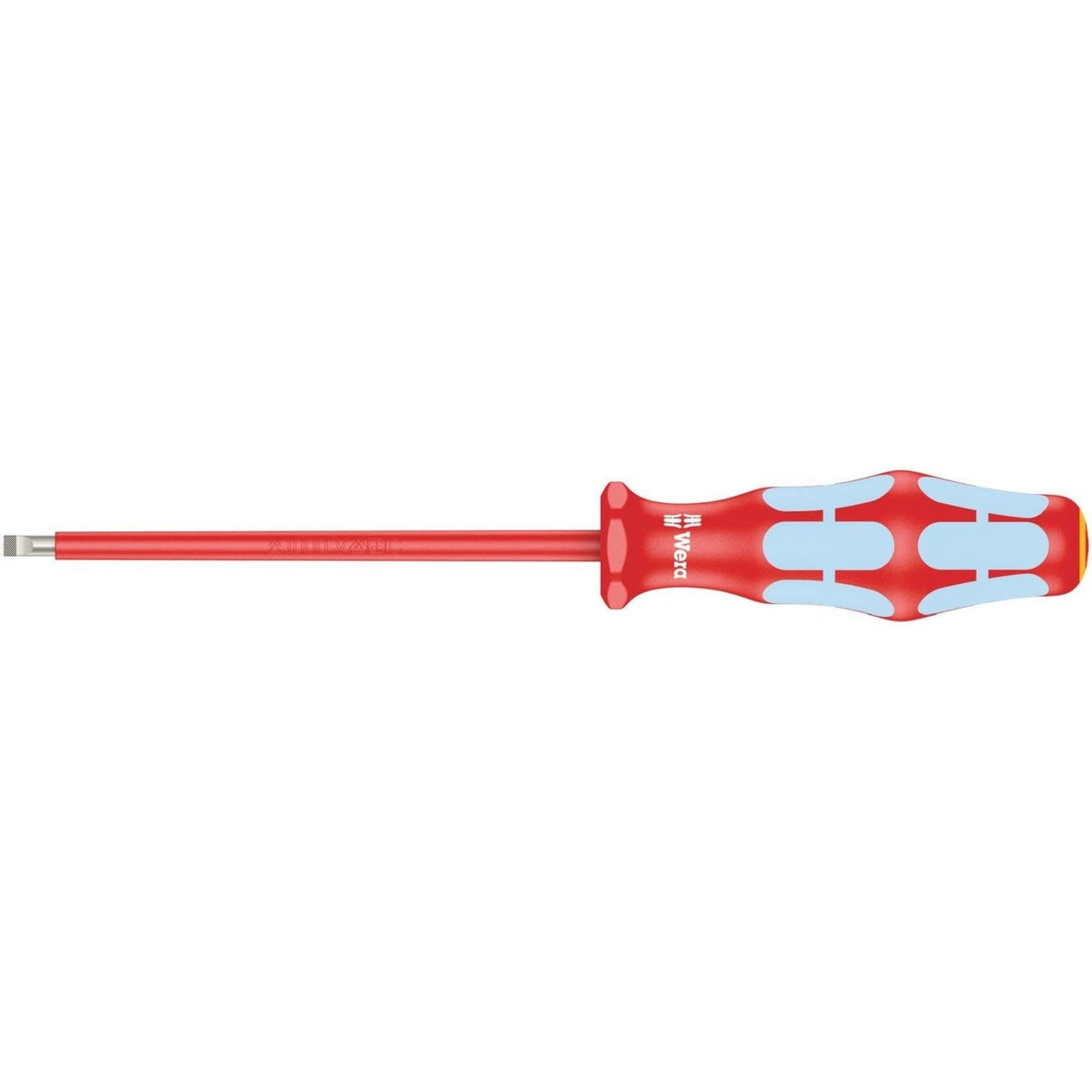 Wera 3160 I VDE Insulated Screwdriver For Slotted Screws, Stainless, 0.8x4x100-mm.