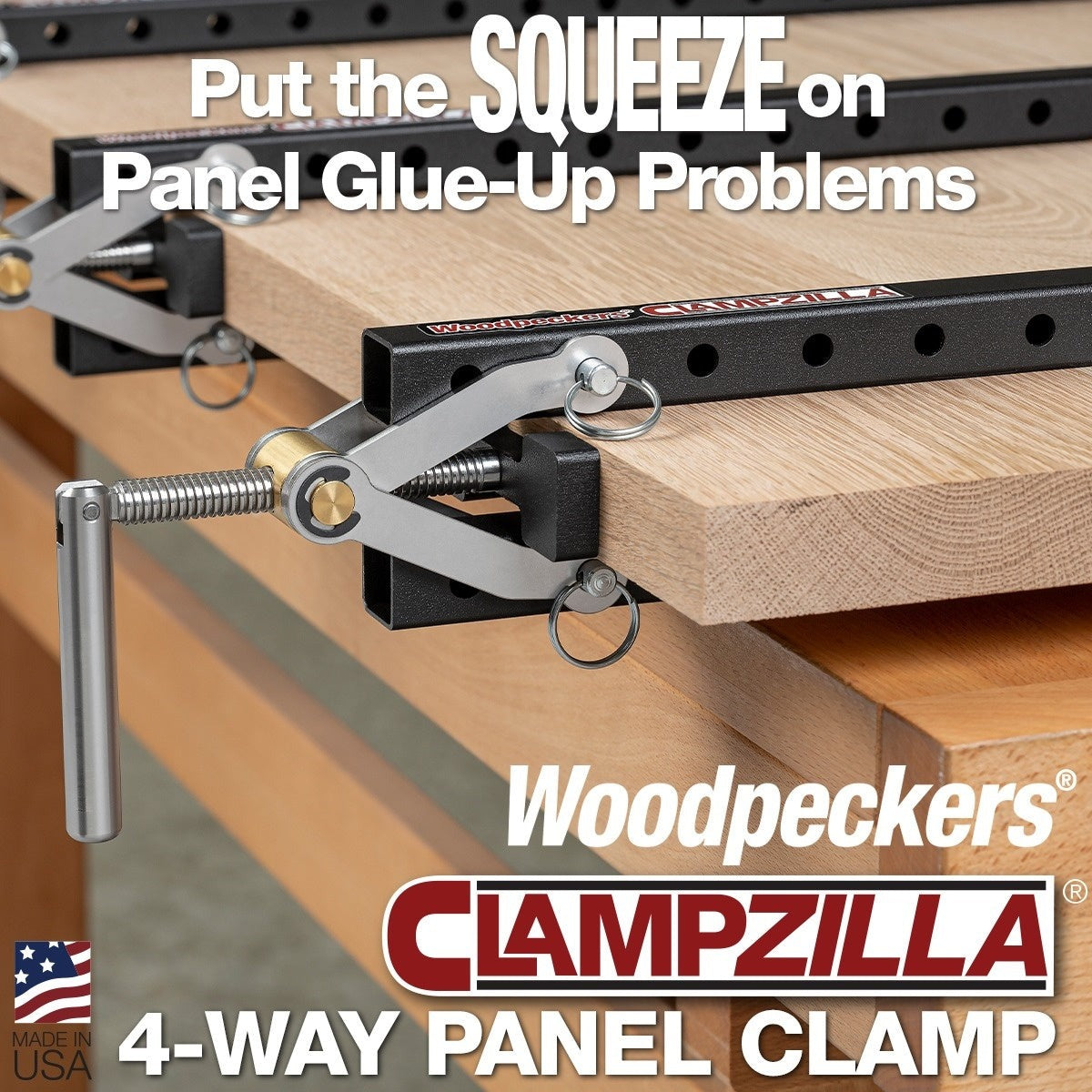 Woodpeckers ClampZILLA 3.0 4-Way Panel Clamp for Panel Glue-Ups (CLPZ-18-1-22)
