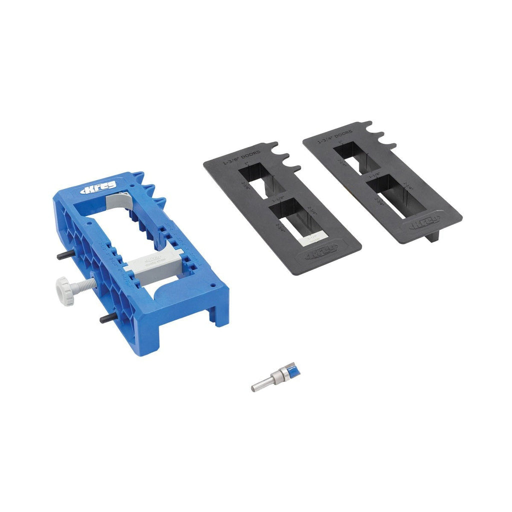 Kreg Tool Door Hinge Routing Jig with 1/2-in. Straight Router Bit for 2-1/2-in. to 5-in. Hinges (KRTHJ100)