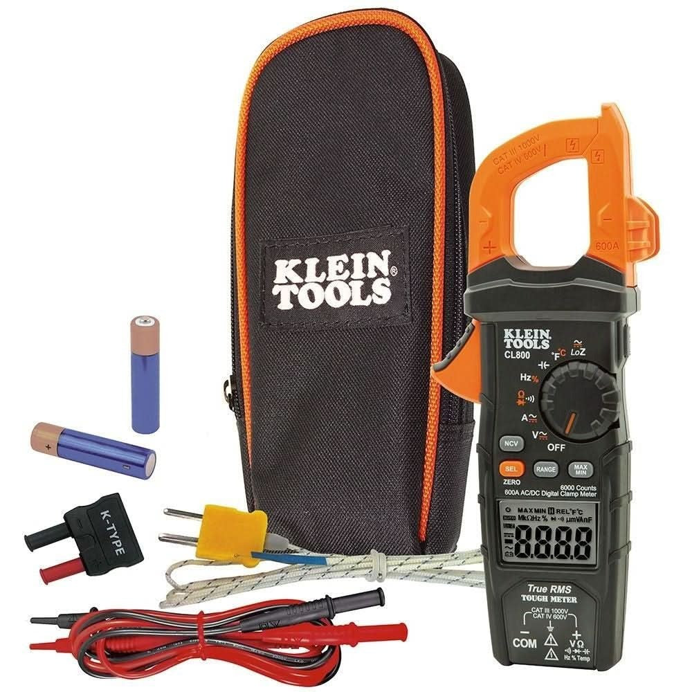 Klein CL800 Digital Clamp Meter, AC Auto-Range TRMS, Low Impedance (LoZ), Auto Off
