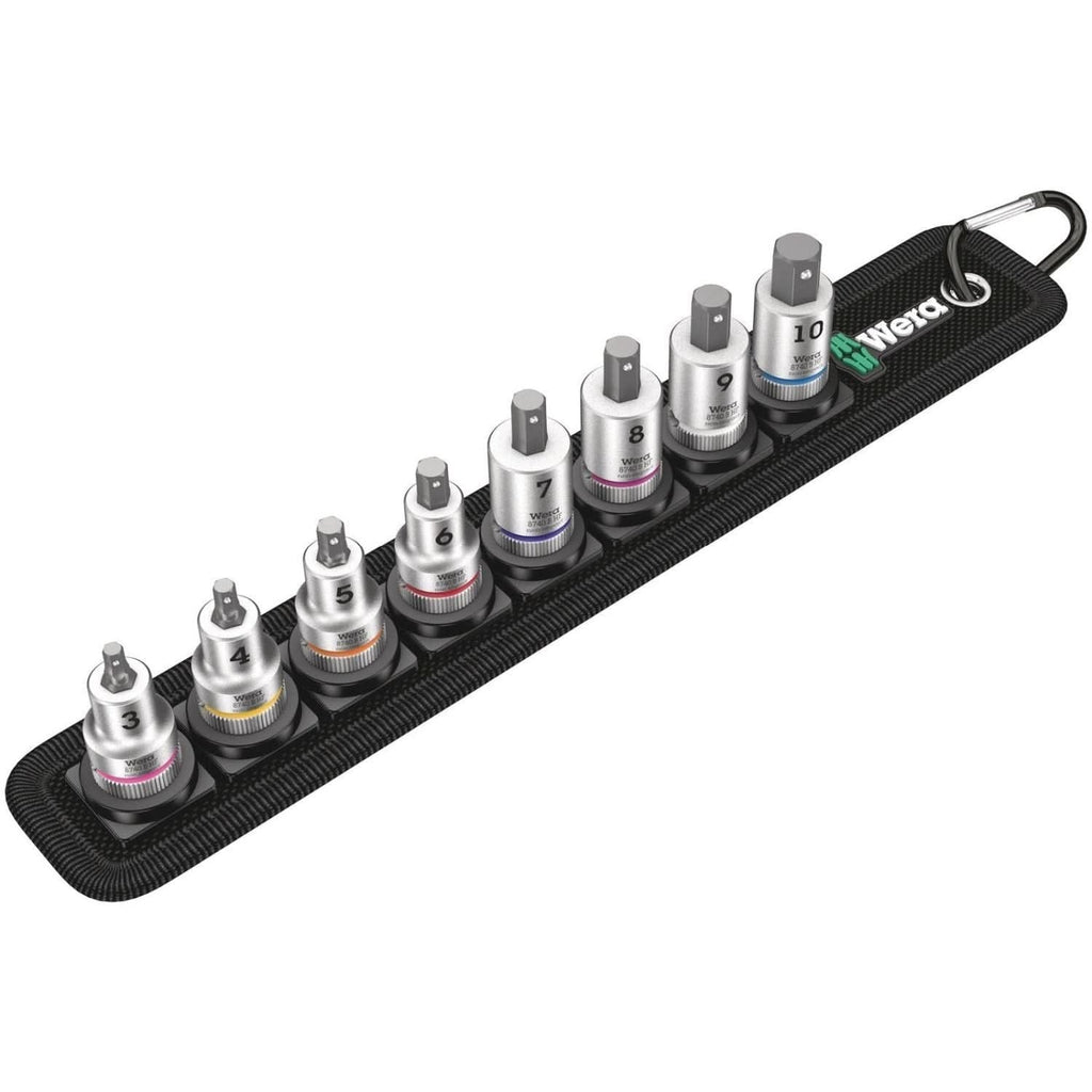 Wera Belt B 2 Zyklop In-Hex-Plus Bit Socket Set With Holding Function, 3/8-in. Drive, 8-Pieces