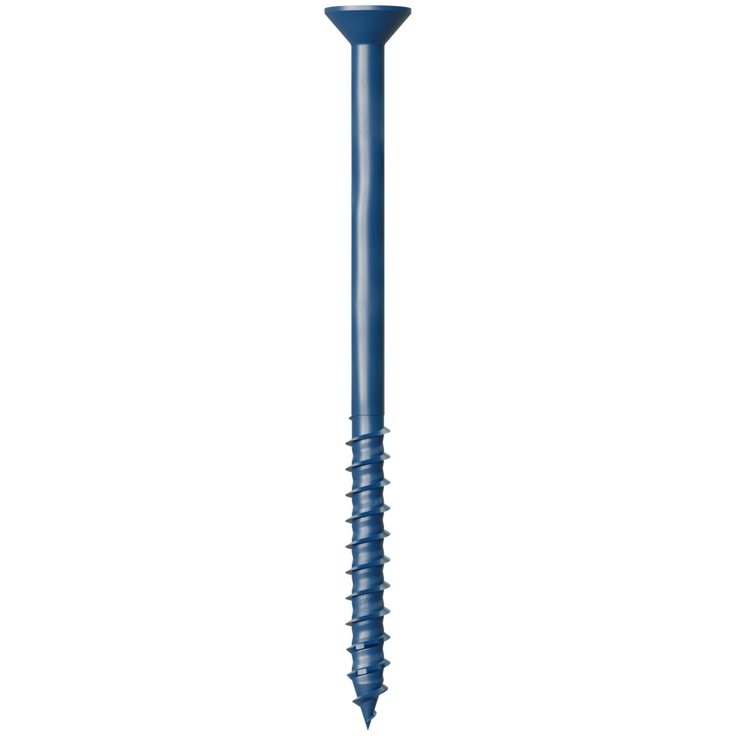 Simpson Strong-Tie TNT25400TF Titen Turbo, 1/4-in. x 4-in. 6-Lobe Flat-Head Concrete and Masonry Screw, Blue, 100-Pack