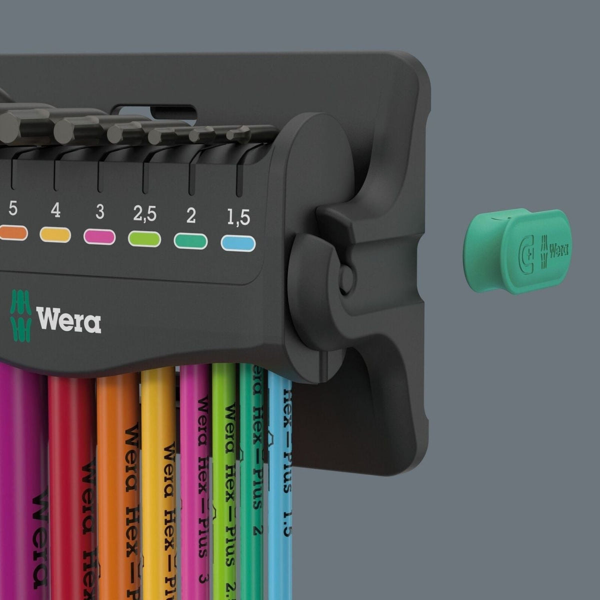 Wera 950/9 Hex-Plus Multicolour 3 L-Key Set, Metric, Blacklaser, 10-Pieces