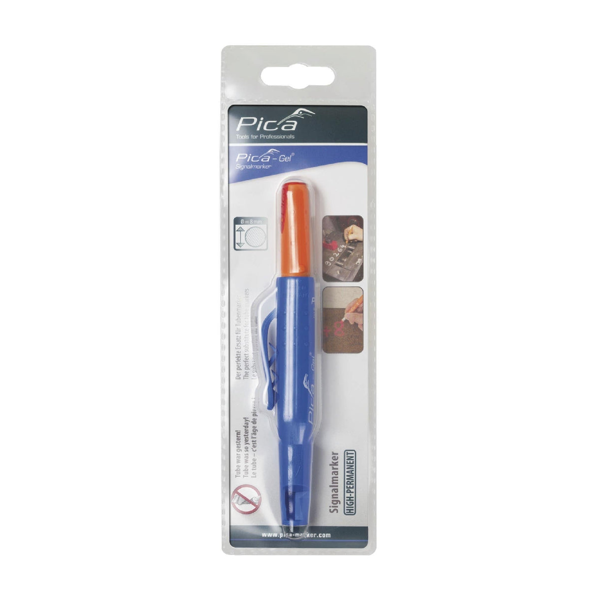 Pica 8082/SB Red Gel Signalmarker w/ Quiver Holder, 1-Pack