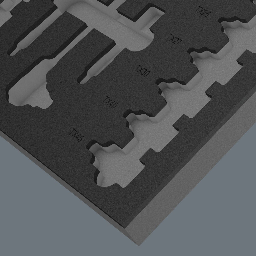 Wera 9826 Foam Insert 8007 B VDE Zyklop VDE Ratchet Set 1, 3/8", Empty, 344x30x392-mm.