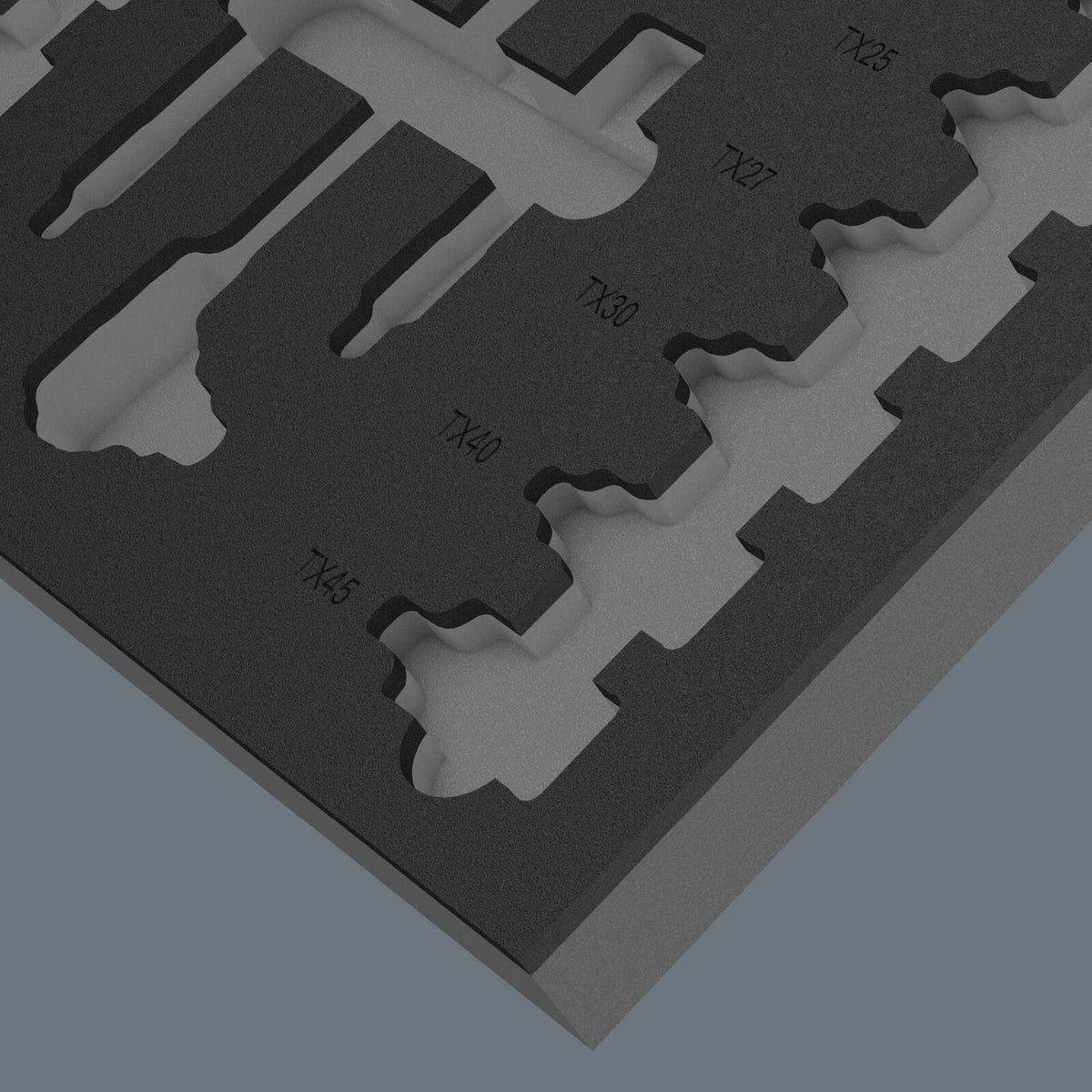 Wera 9826 Foam Insert 8007 B VDE Zyklop VDE Ratchet Set 1, 3/8", Empty, 344x30x392-mm.