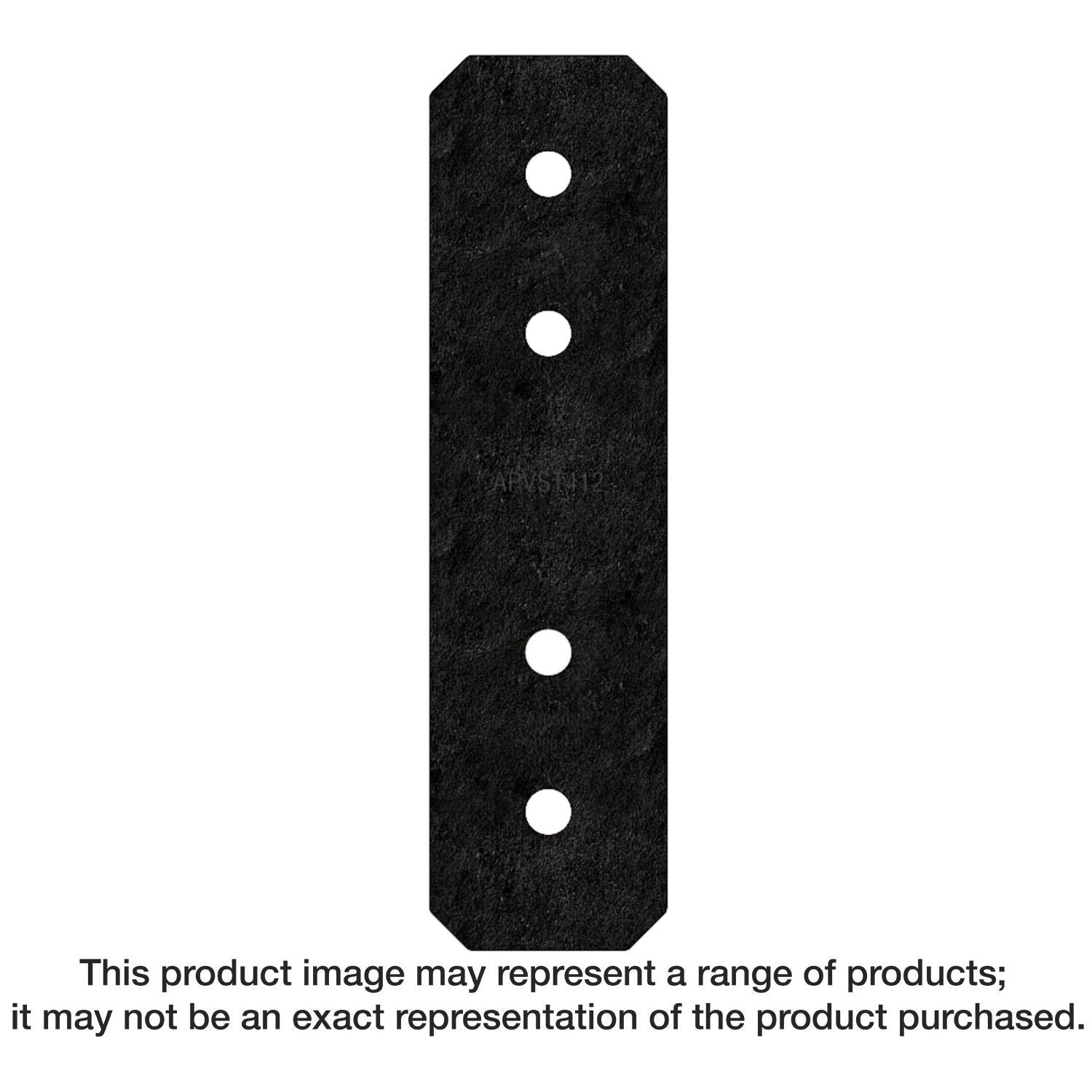 Simpson Strong-Tie APVST412 Outdoor Accents Avant Collection 3-in. x 11-1/4-in. ZMAX, Black Powder-Coated Strap for 4x