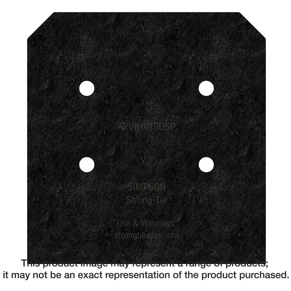 Simpson Strong-Tie APVB1010DSP Outdoor Accents Avant Collection ZMAX, Black Post Base Side Plate for 10x, 2-Pack