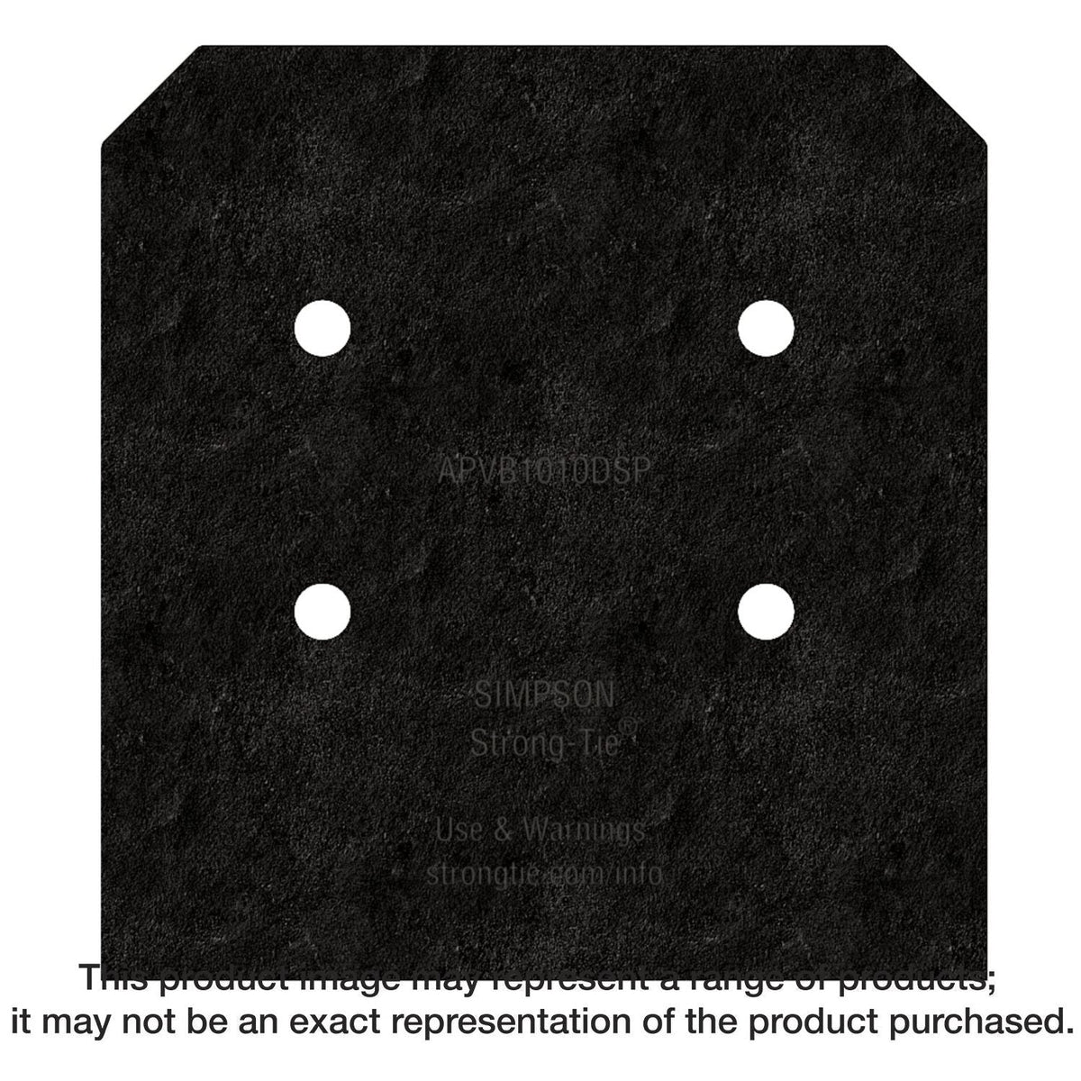 Simpson Strong-Tie APVB1010DSP Outdoor Accents Avant Collection ZMAX, Black Post Base Side Plate for 10x, 2-Pack