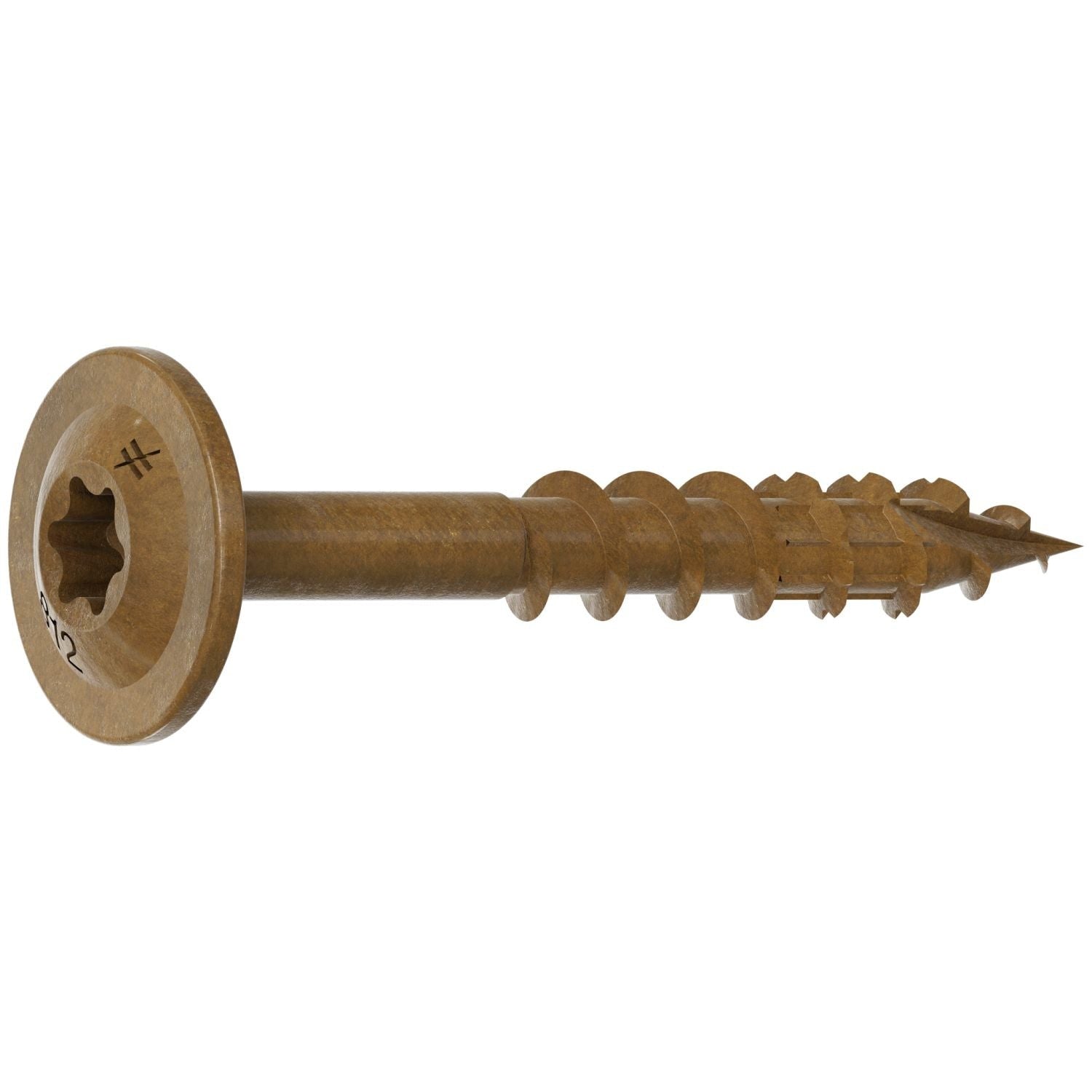 Simpson Strong-Tie CBT08114R100 Wafer-Head Construction Screw, #8 x 1-1/4-in. T20, Quik Guard, Tan, 100-Pack