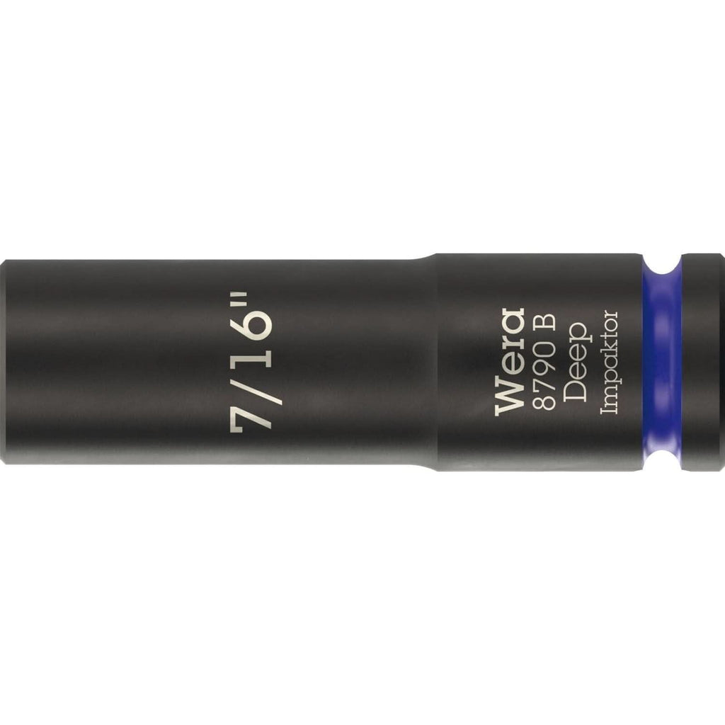 Wera 8790 B Impaktor Deep Socket With 3/8-in. Drive, 7/16-in.x63-mm.
