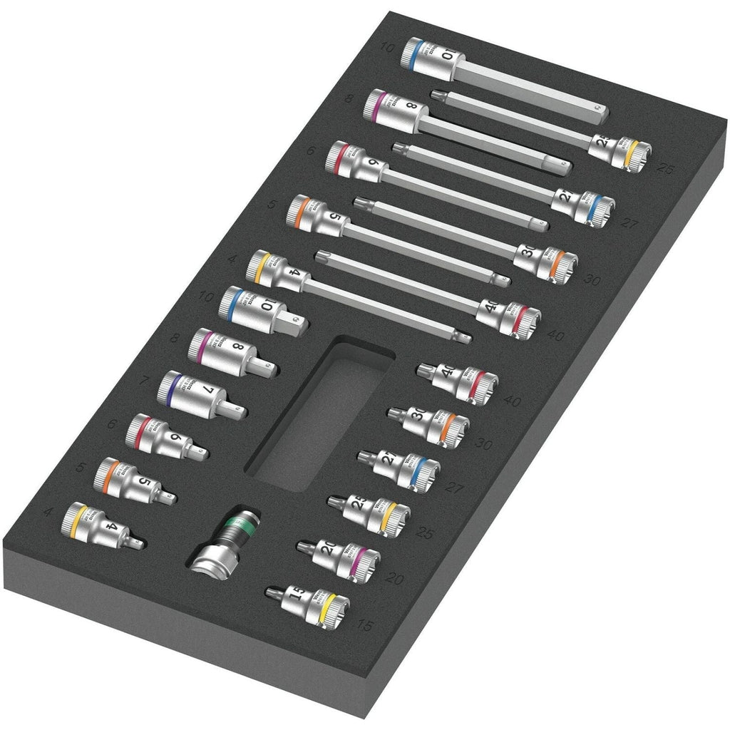 Wera 9723 Foam Insert Zyklop B 3/8-in. Bit Socket Set 1, 22-Pieces