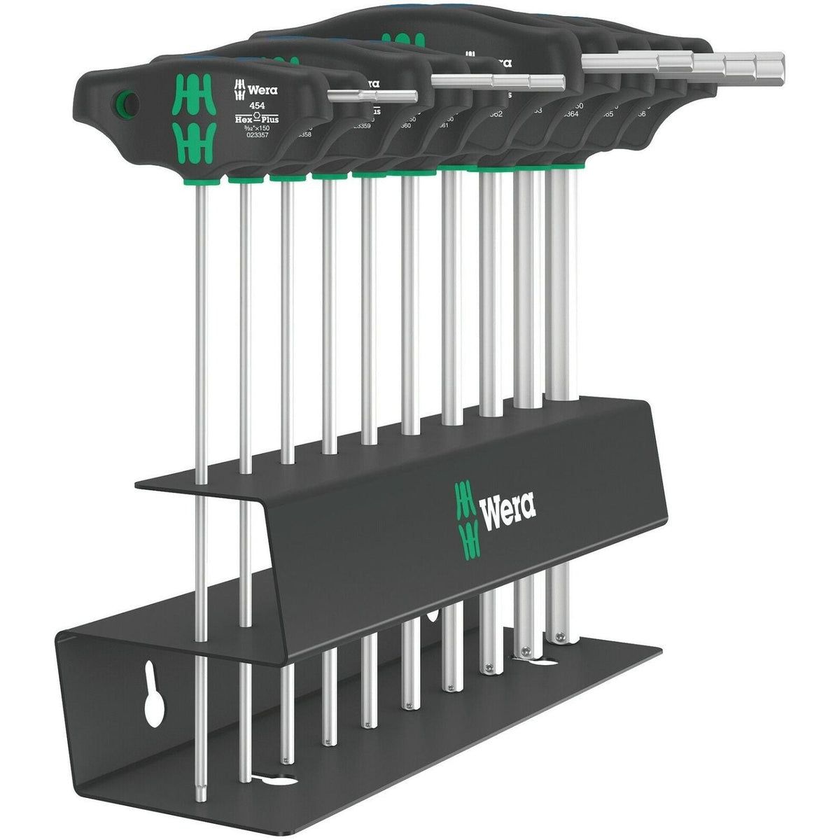 Wera 454/10 Hf Set Imperial 2 Screwdriver Set T-Handle Hex-Plus Screwdrivers With Holding Function, Imperial, 10-Pieces