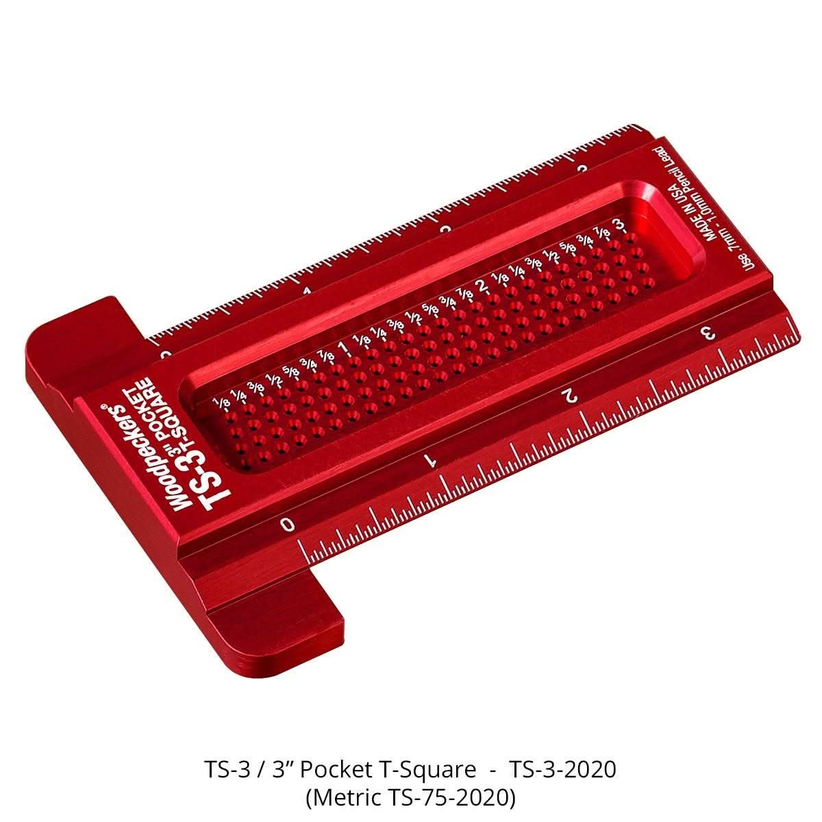 Woodpeckers TS-RI-ISET20 Pocket T-Square Inch Set And Rack-It
