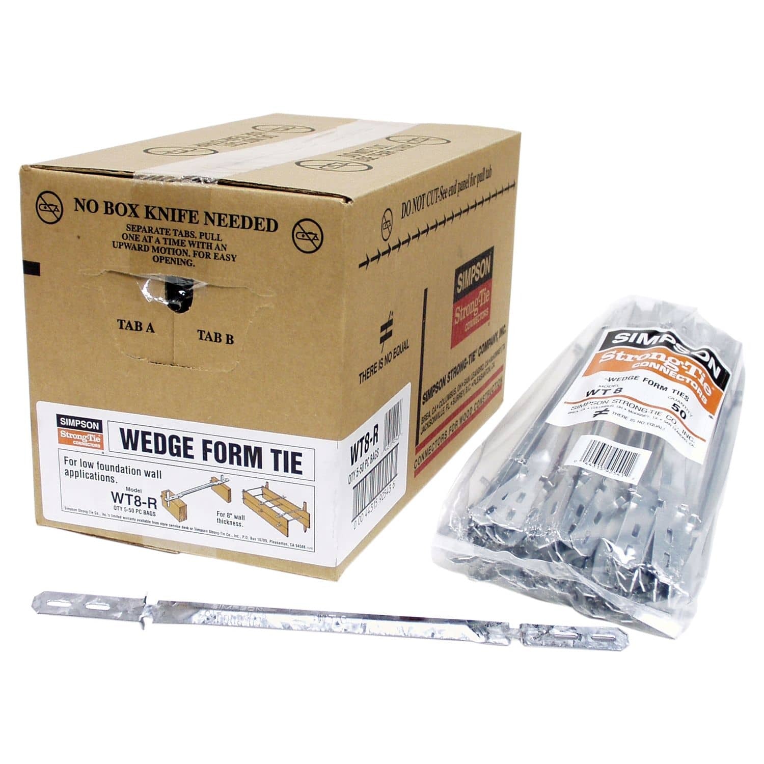 Simpson Strong-Tie WT8-R50 Wedge Tie for 2x Formboard, 8-in. Thick Walls, 50-Pack