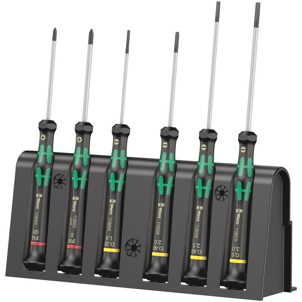 Wera 2035/6 A Screwdriver Set And Rack For Electronic Applications, 6-Pieces