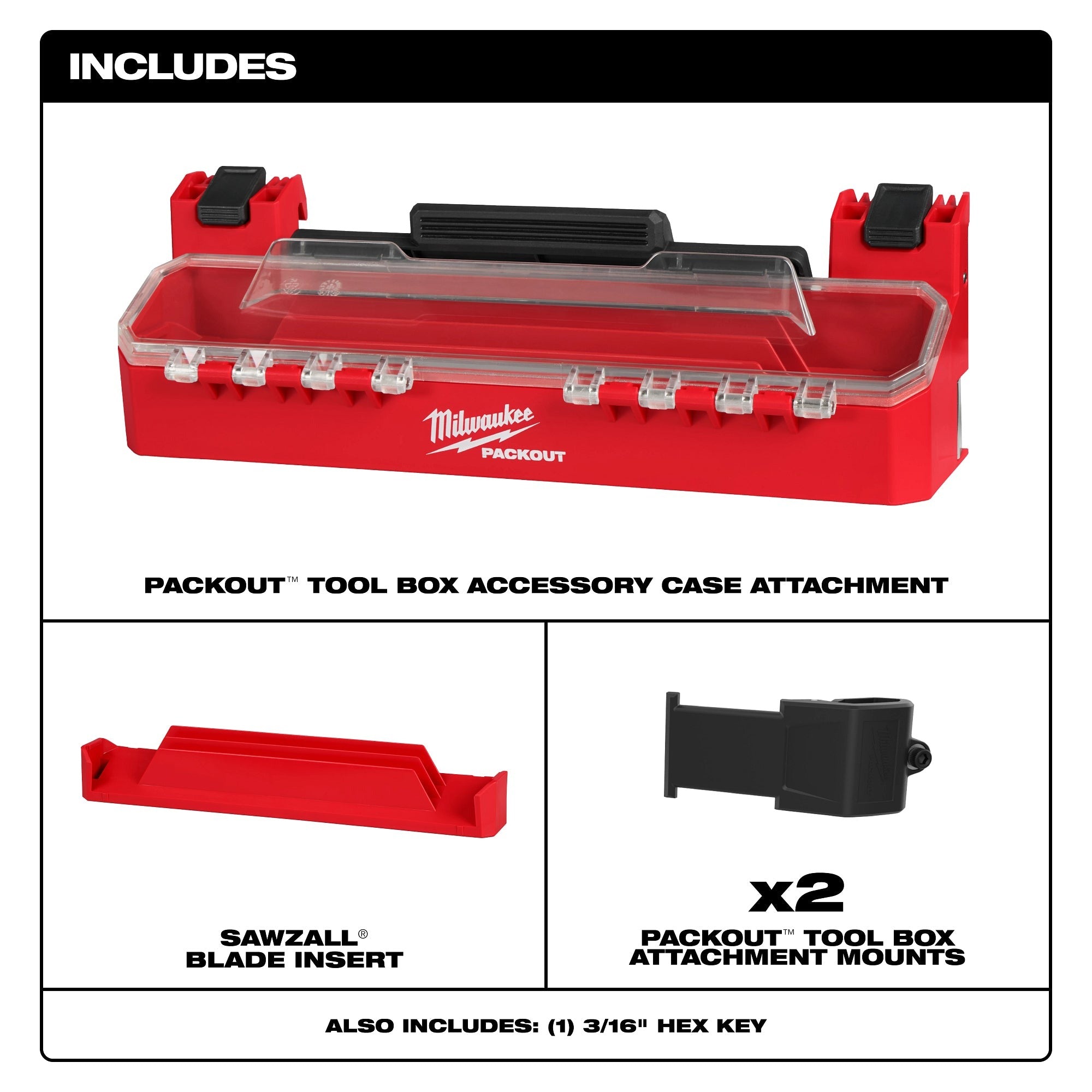 Milwaukee 48-22-8612 PACKOUT Tool Box Accessory Case Attachment
