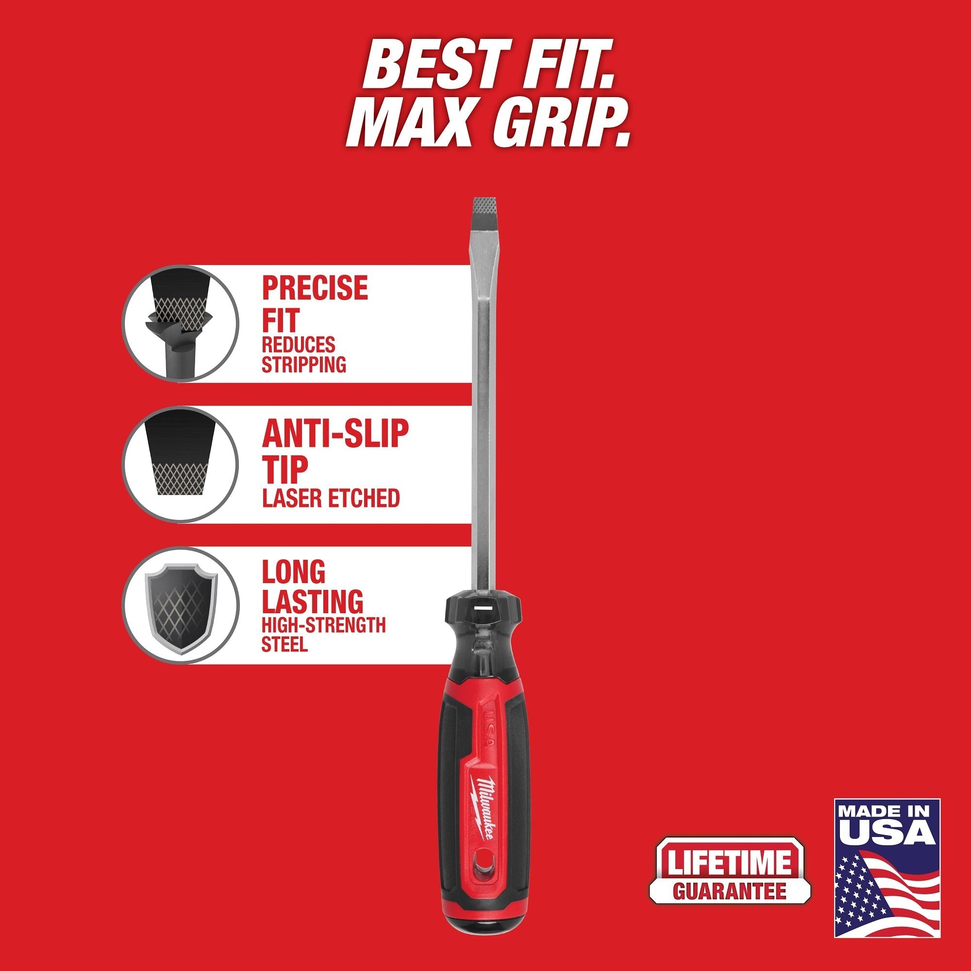 Milwaukee 5/16-in. Slotted 6-in. Cushion Grip Screwdriver (MT207H)