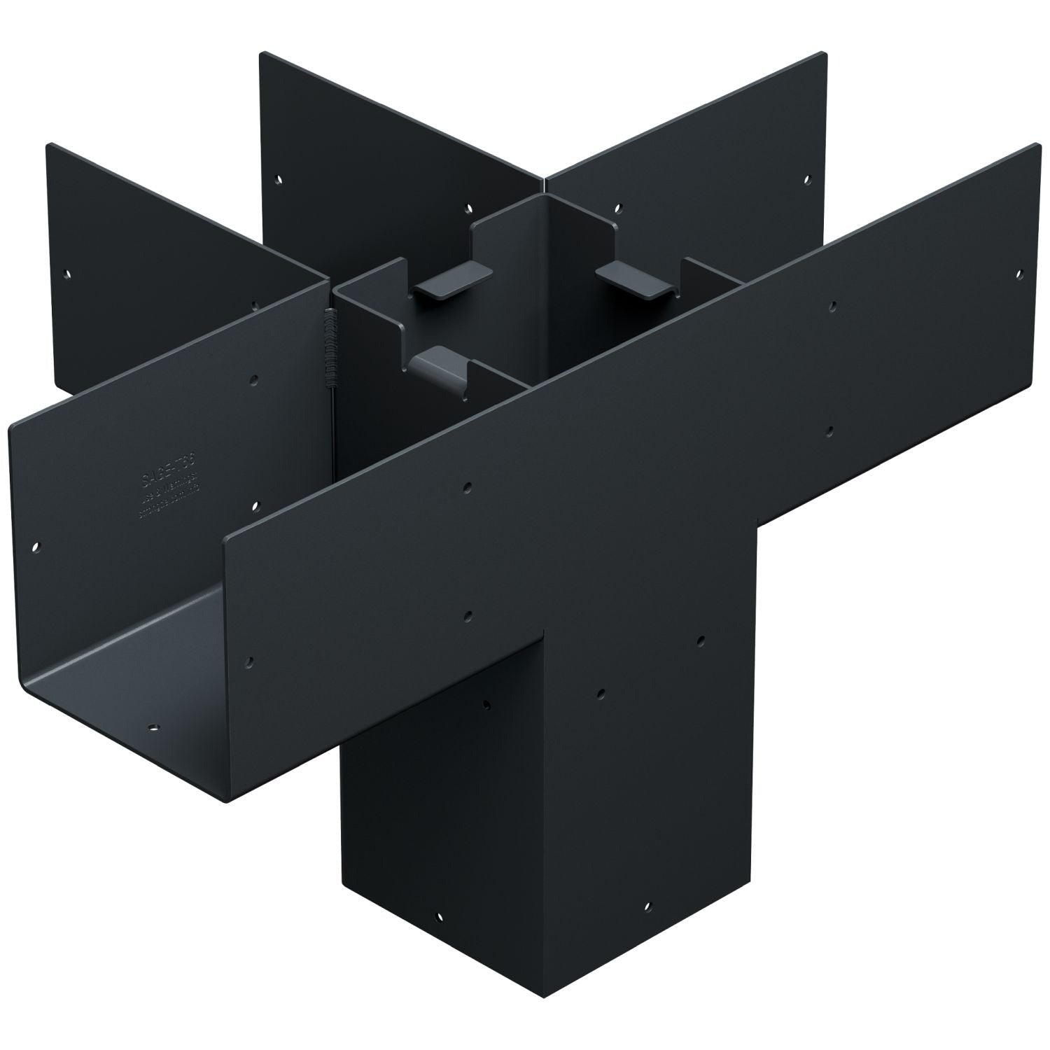 Simpson Strong-Tie SAGE-T66-KT1 Outdoor Accents Sage System Black Powder-Coated Middle-T Connector for 6x6 with Screws