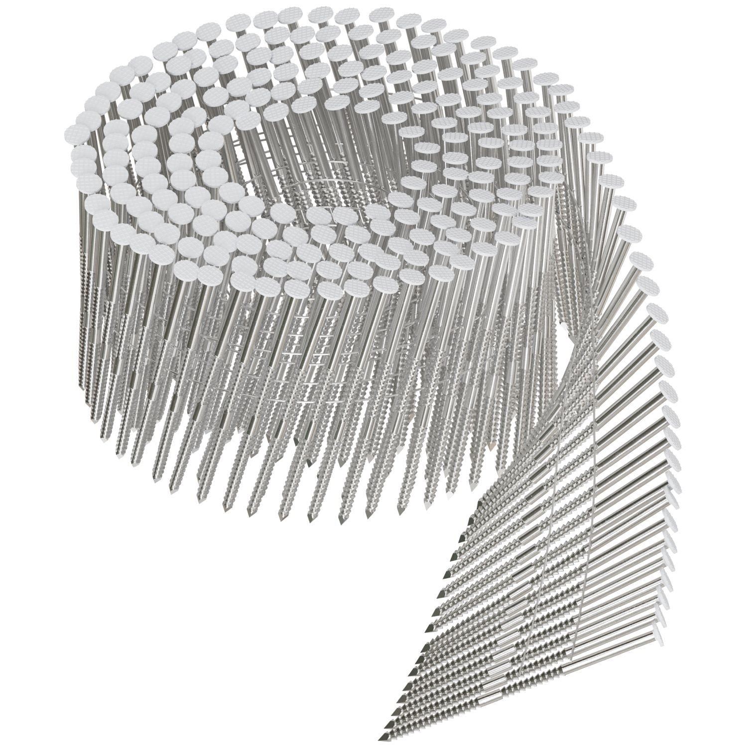 Simpson Strong-Tie S13A250CWH 15° Wire Coil, Painted Full Round Head, Ring-Shank Nail, 2-1/2-in. x .092-in. Type 304, White, 3600-Pack