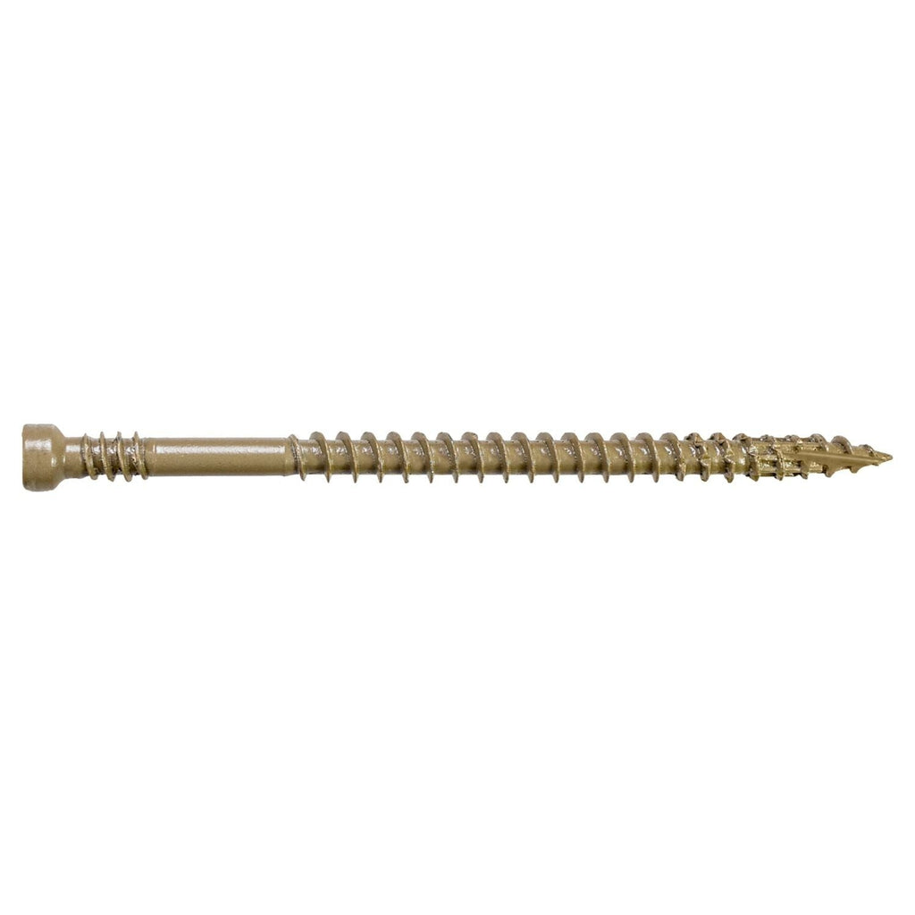 Simpson Strong-Tie FT07212R100 Finish Trim Screw, #7 x 2-1/2-in. T10, Trim-Head, Quik Guard, Tan, 100-Pack