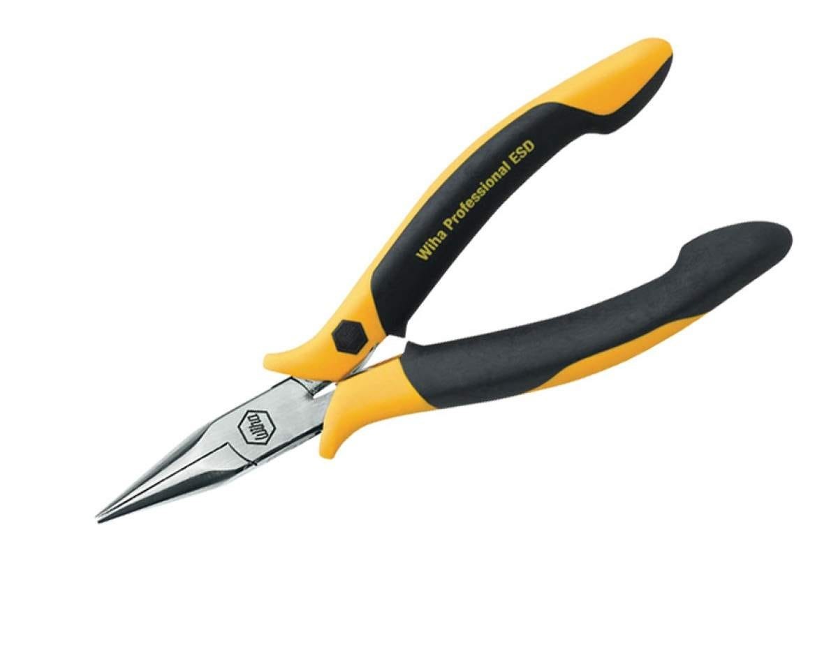 Wiha 32742 ESD Safe Precision Short Snipe (Chain) Nose Striaght Serrated Jaws Pliers