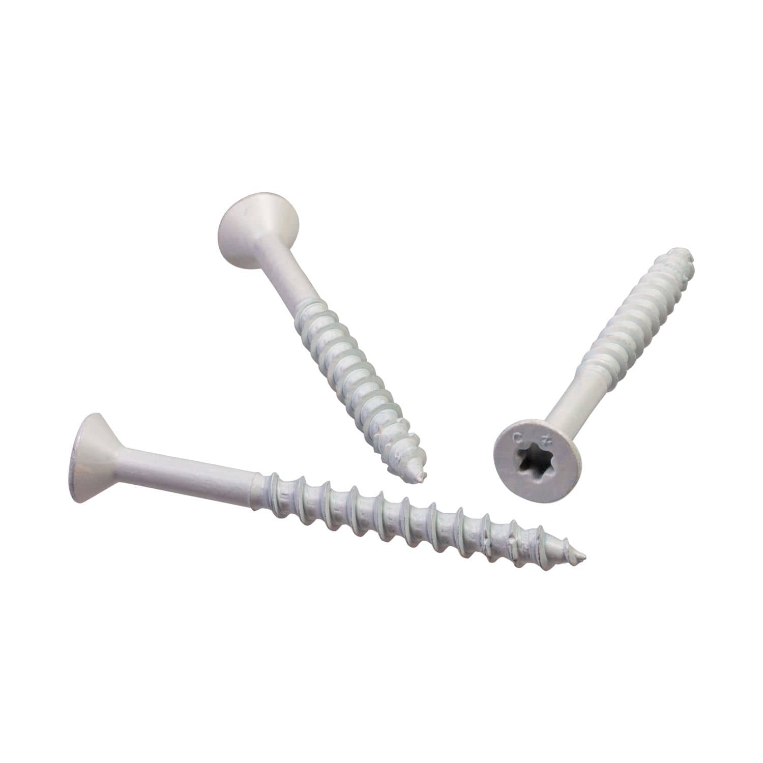 Simpson Strong-Tie TNTW25234TF Titen Turbo, 1/4-in. x 2-3/4-in. 6-Lobe Flat-Head Concrete and Masonry Screw, White, 100-Pack