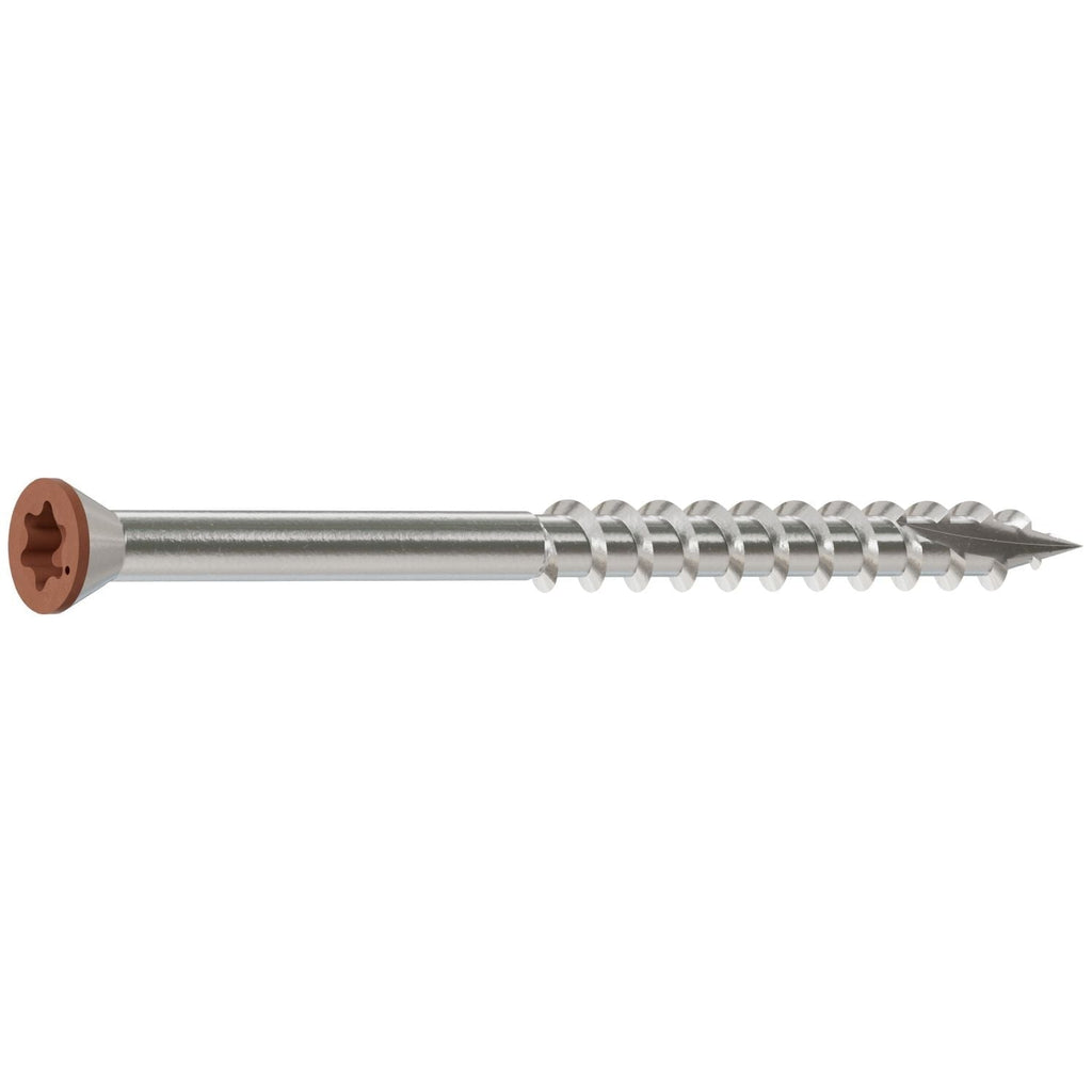 Simpson Strong-Tie T07225FTBTN03 Trim-Head Screw, 6-Lobe Drive, #7 x 2-1/4-in. T15 Type 316, Tan 03, 1750-Pack