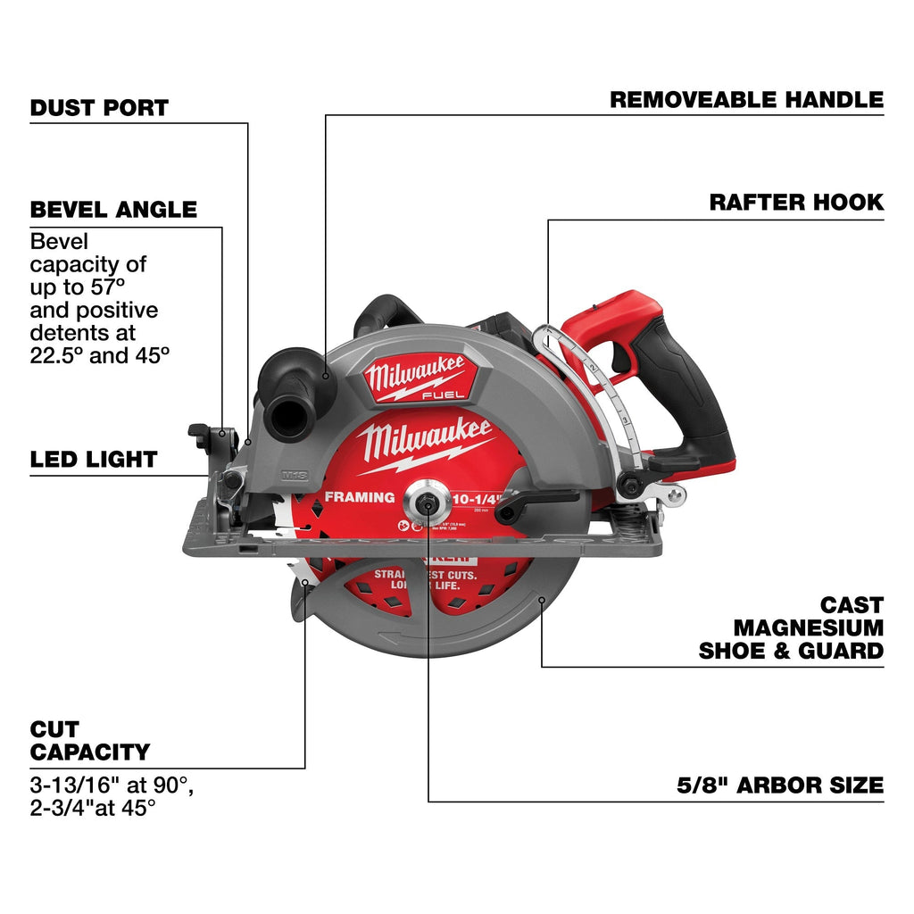 Milwaukee M18 FUEL 10-1/4-in. Rear Handle Circular Saw FORGE 12.0Ah Kit (3026-21HD)
