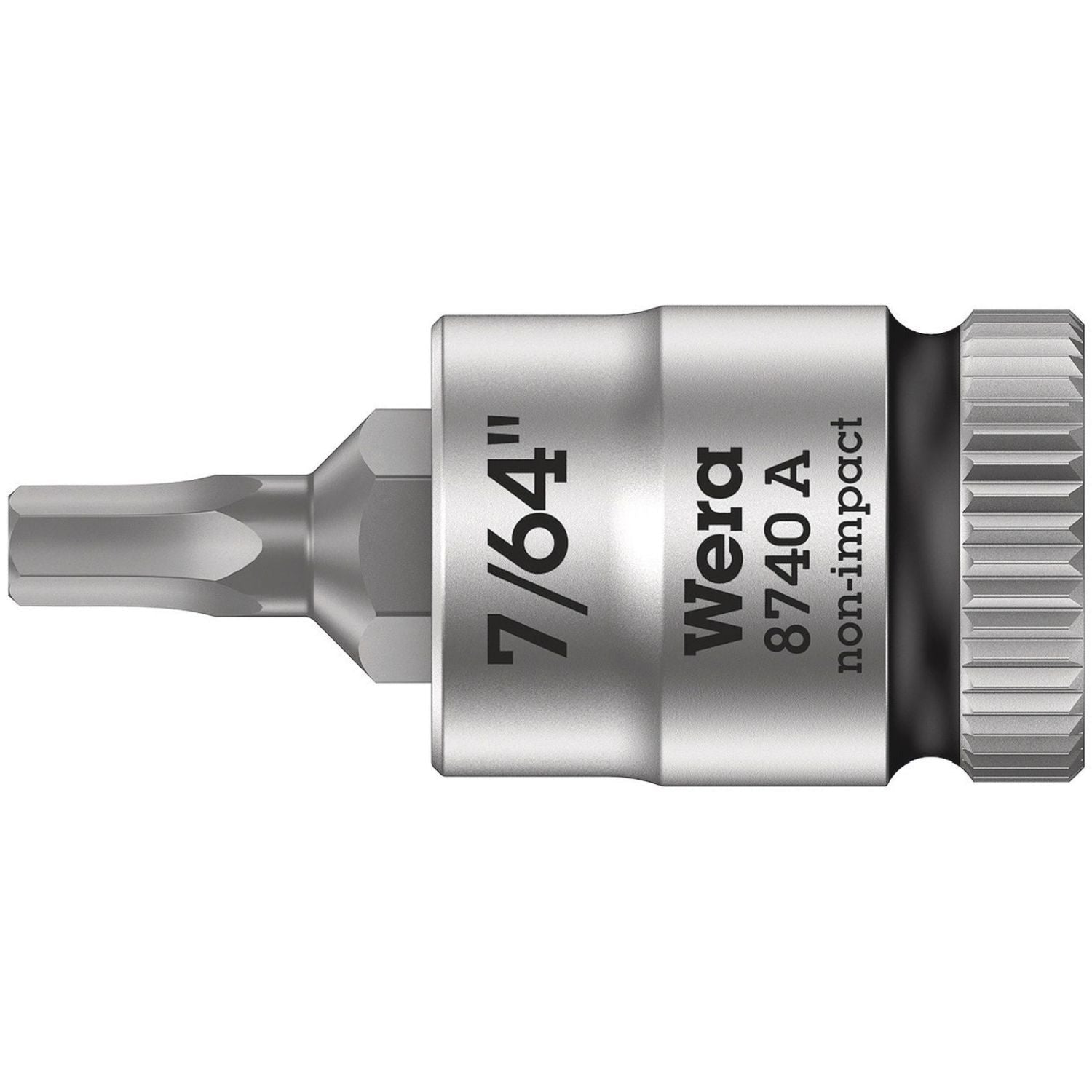 Wera 8740 A Zyklop Bit Socket, 1/4-in. Drive, 7/64-in.x28-mm.