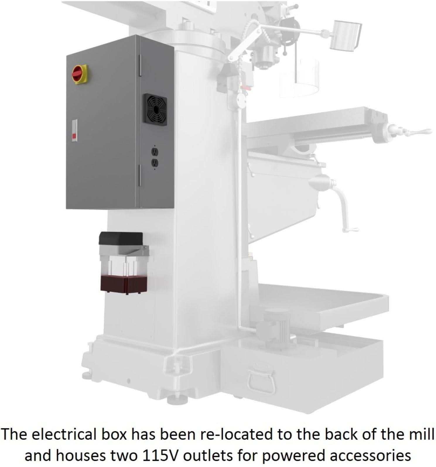 Jet Tools 690650 JTM-1050EVS2/230 Mill With Acu-Rite 200S DRO With X, Y and Z-Axis Powerfeeds and Air Powered Drawbar