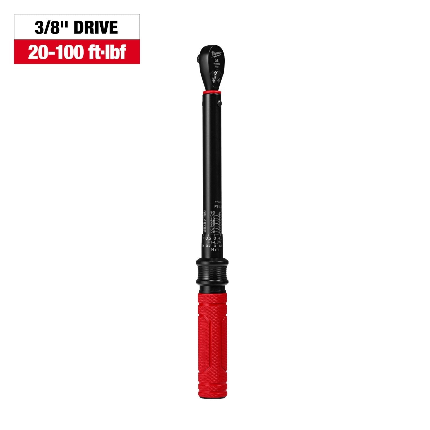 Milwaukee 48-22-9202 3/8-in. Drive Click Torque Wrench, 20-100 ft·lb