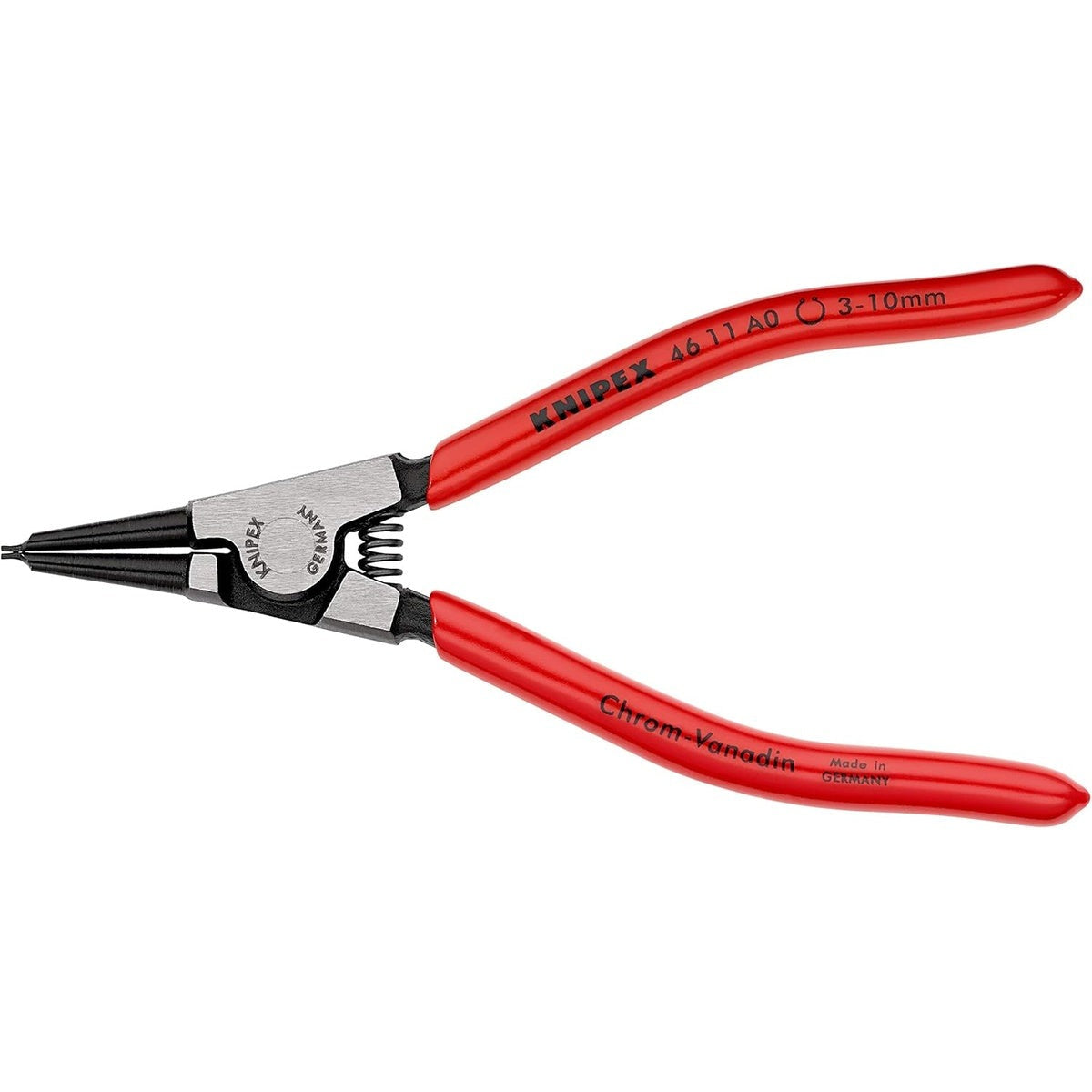 Knipex 5.75-in. External Straight Tip Circlip Pliers for 3-10 mm Shafts (46 11 A0 SBA)