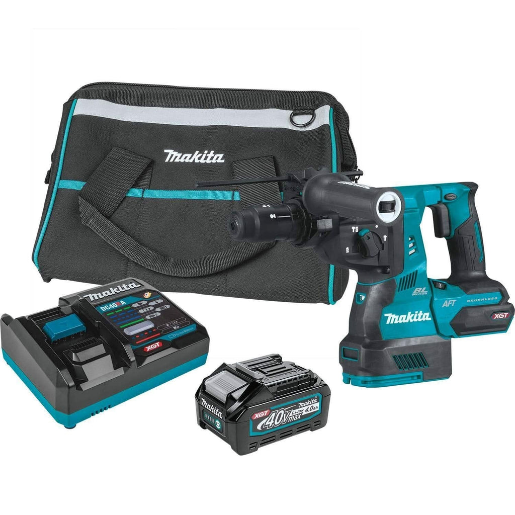 Makita GRH02M1 40V max XGT Brushless Cordless 1-1/8" SDS-PLUS AVT Rotary Hammer Kit, with Interchangeable Chuck, AWS Capable (4.0Ah)