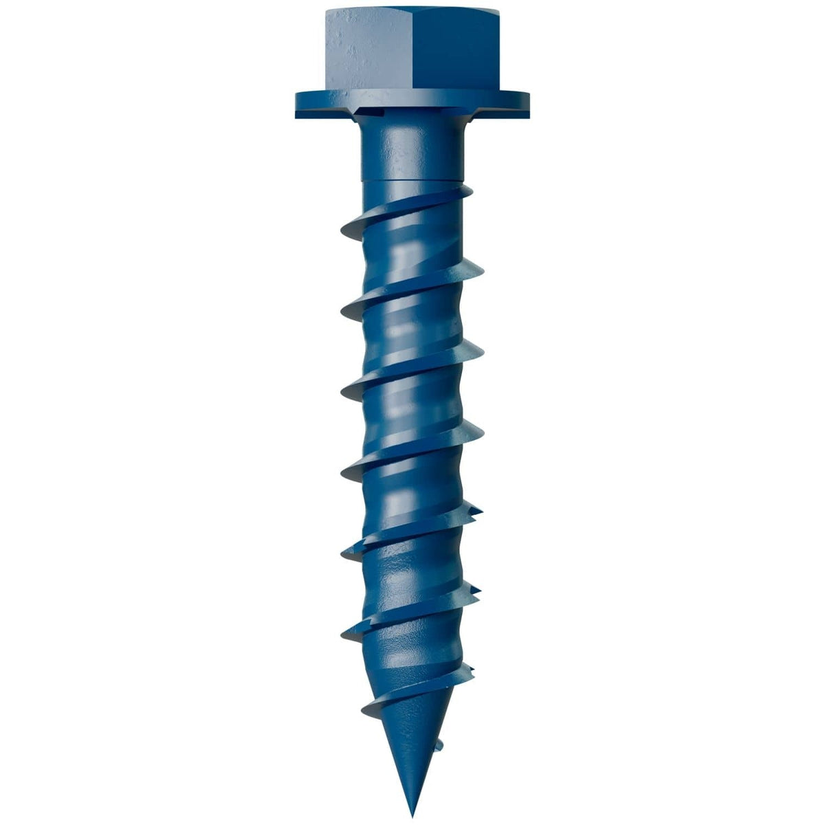 Simpson Strong-Tie TNT25114H Titen Turbo, 1/4-in. x 1-1/4-in. Hex-Head Concrete and Masonry Screw, Blue, 100-Pack