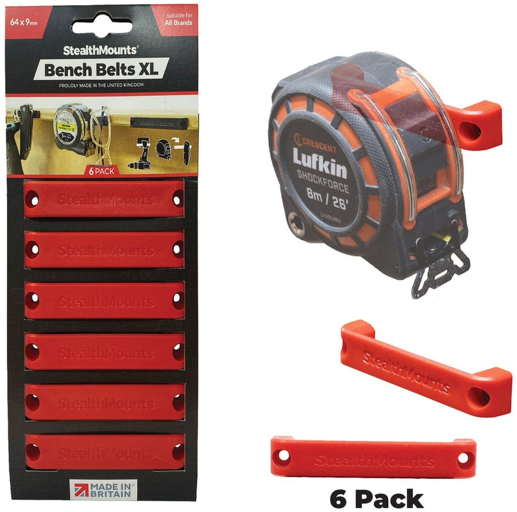 StealthMounts Bench Belts XL Mountable Tool Clips, 6-Pack