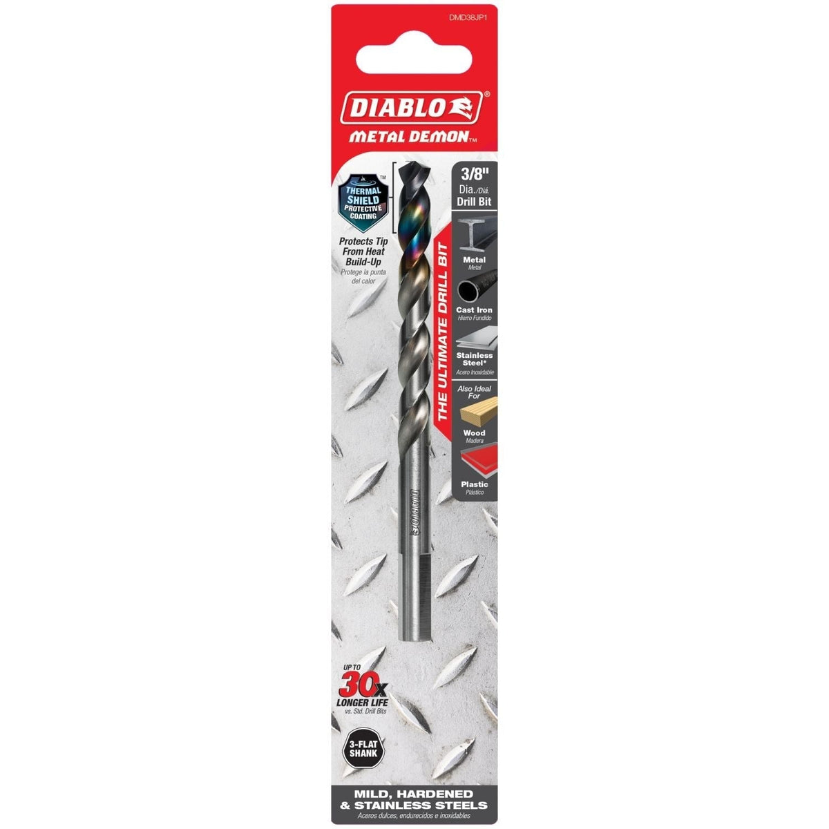 Diablo DMD38JP1 3/8-in. Metal Demon Drill Bit for Mild, Hardened and Stainless Steels