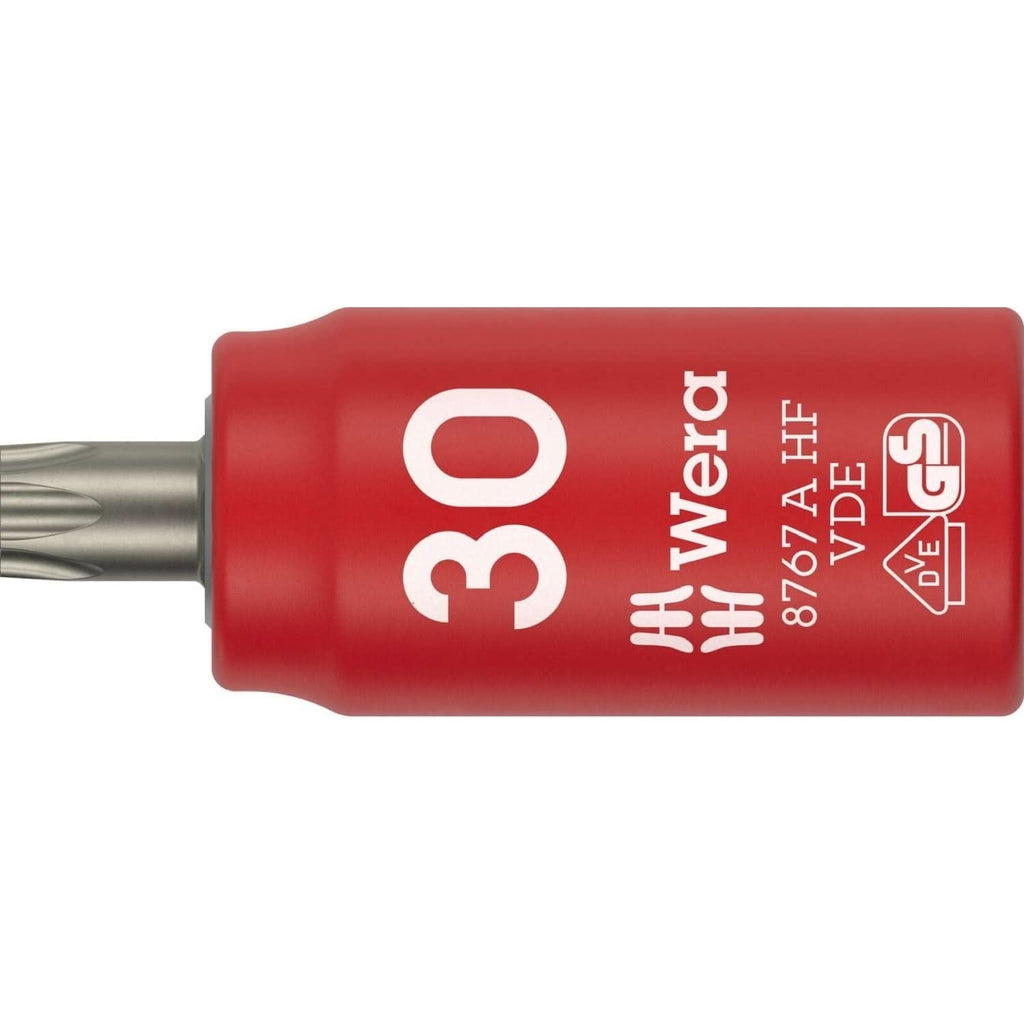 Wera 8767 A VDE Hf Torx Zyklop Bit Socket, Insulated, With 1/4-in. Drive, With Holding Function, Torx 30x36-mm.