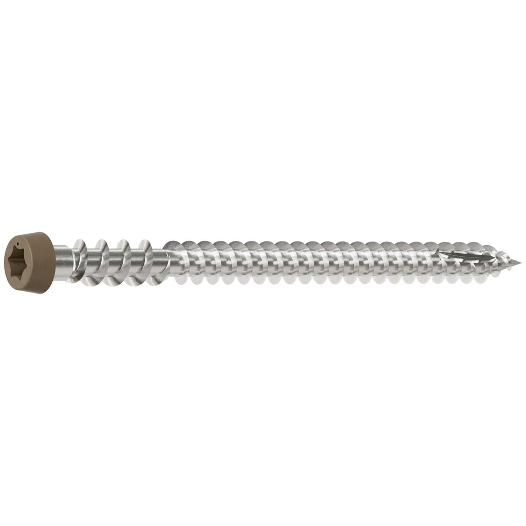 Simpson Strong-Tie DCU234MB316BR05 Deck-Drive DCU COMPOSITE Screw, #10 x 2-3/4-in. T20, Type 316, Brown 05, 1750-Pack
