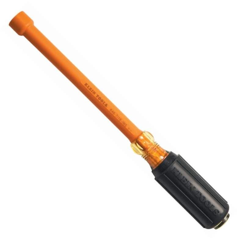 Klein 646-7/16-INS Insulated Cushion-Grip, 7/16" Hollow-Shaft Nut Driver 6"-Shank