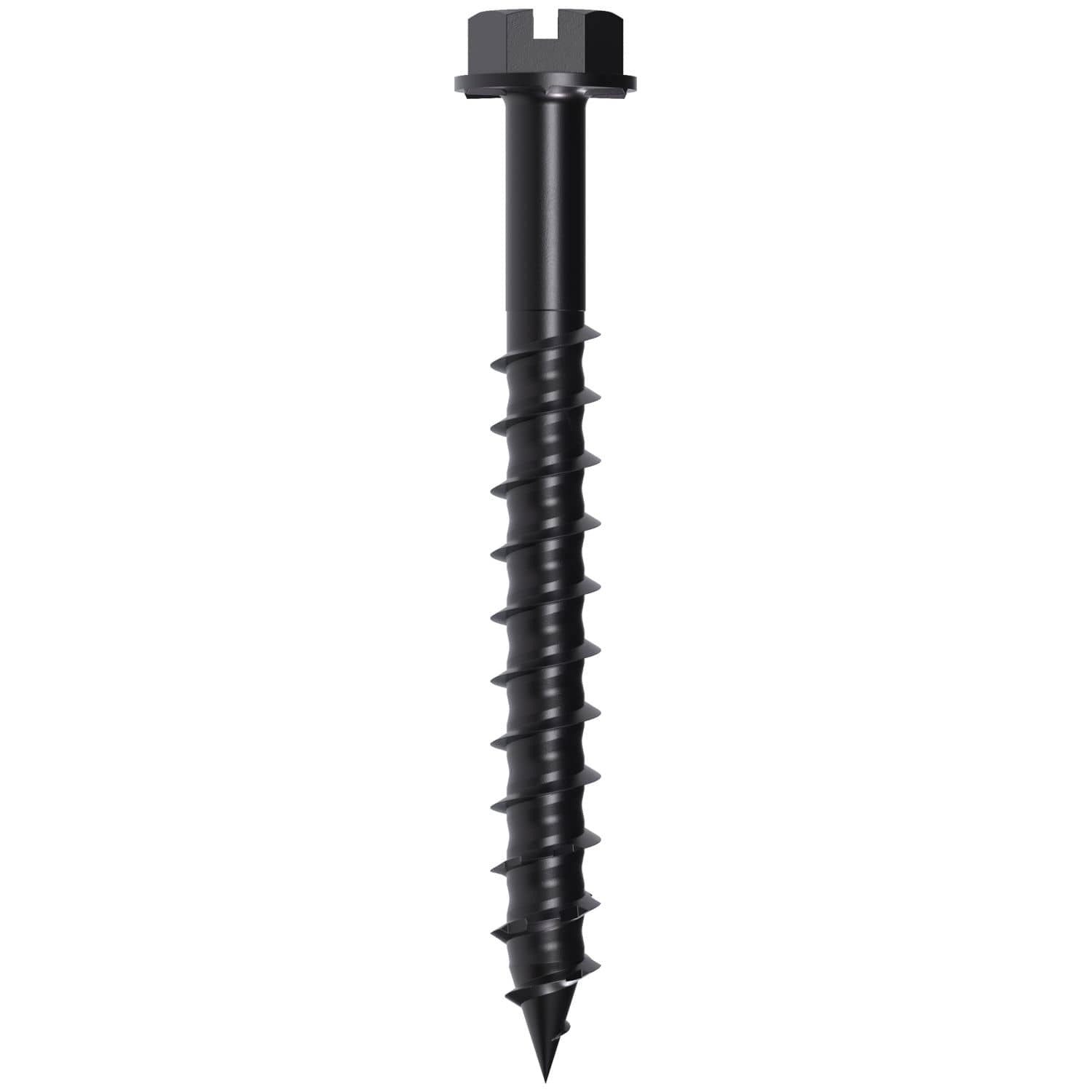 Simpson Strong-Tie TNTBL25214H Titen Turbo, 1/4-in. x 2-1/4-in. Hex-Head Concrete and Masonry Screw, Black, 100-Pack