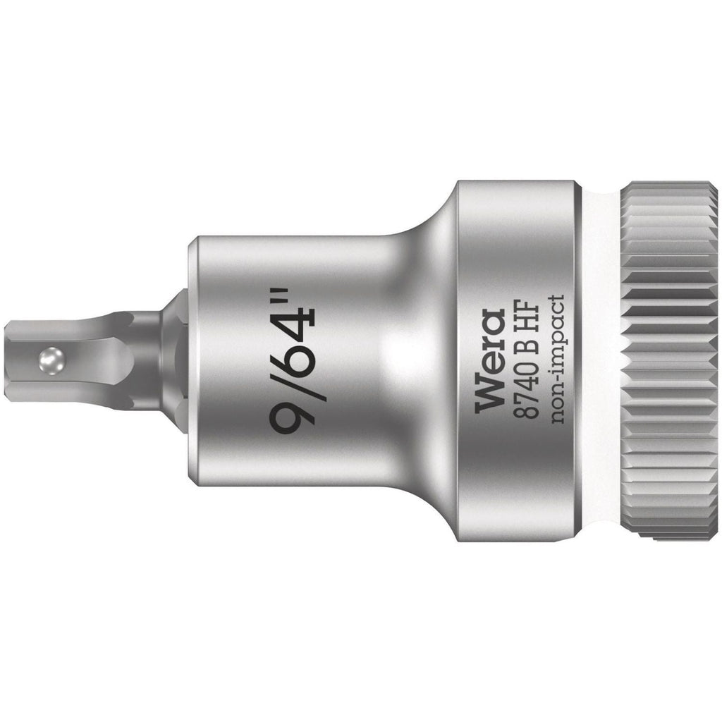 Wera 8740 B Hf Zyklop Bit Socket With Holding Function, 3/8-in. Drive, 9/64-in.x35-mm.