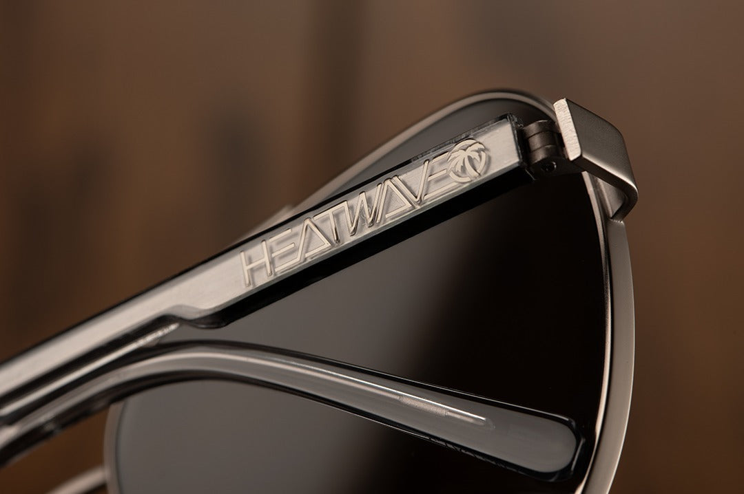 Heat Wave Incline Gun Metal Frame Black Lens Sunglasses