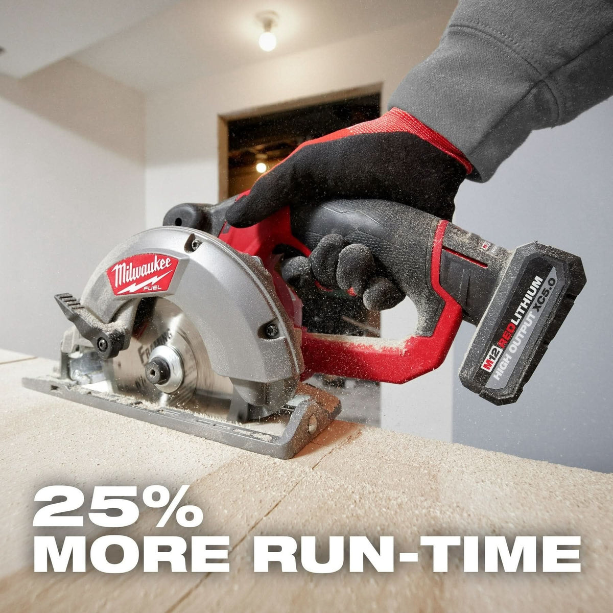 Milwaukee 2475-20 M12 Cordless Compact Tire Inflator w/ M12 REDLITHIUM HIGH OUTPUT XC5.0Ah Battery Pack