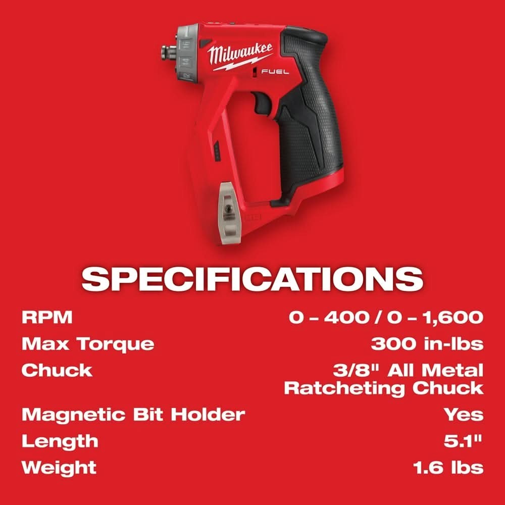Milwaukee 2505-20 M12 FUEL Brushless Installation 5-in-1 Drill / Driver, Tool Only