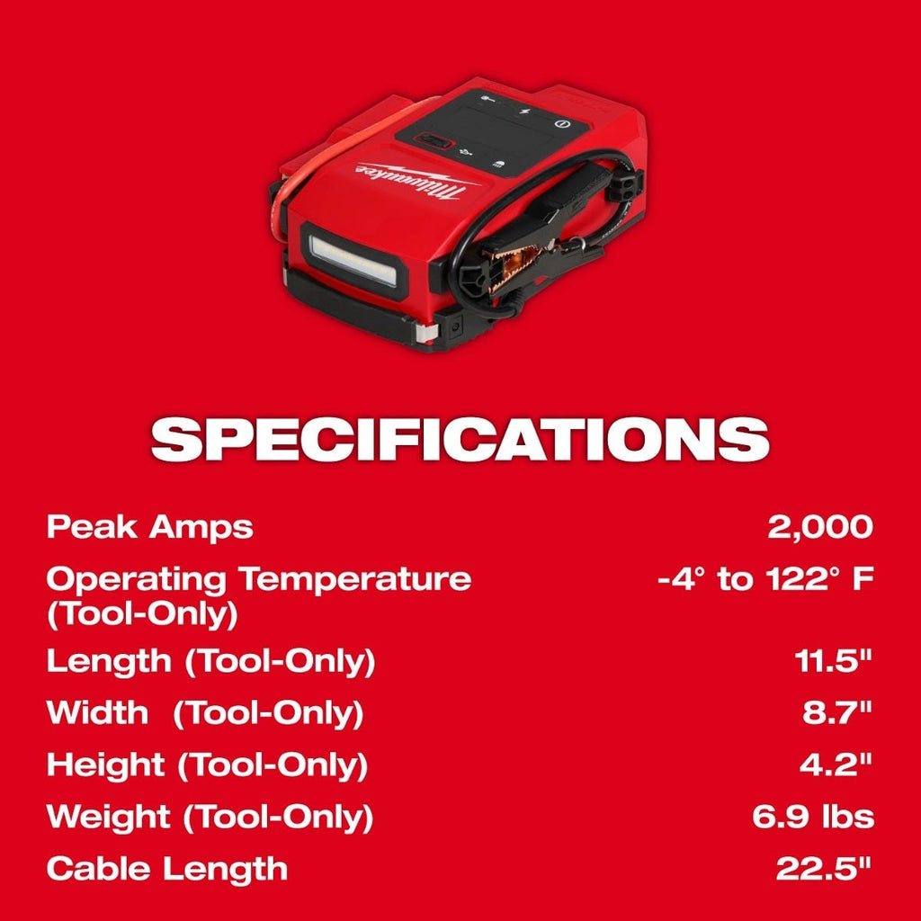 Milwaukee 3841-20 M18 HOTSHOT Jump Starter w/ (2) 5.0Ah Batteries