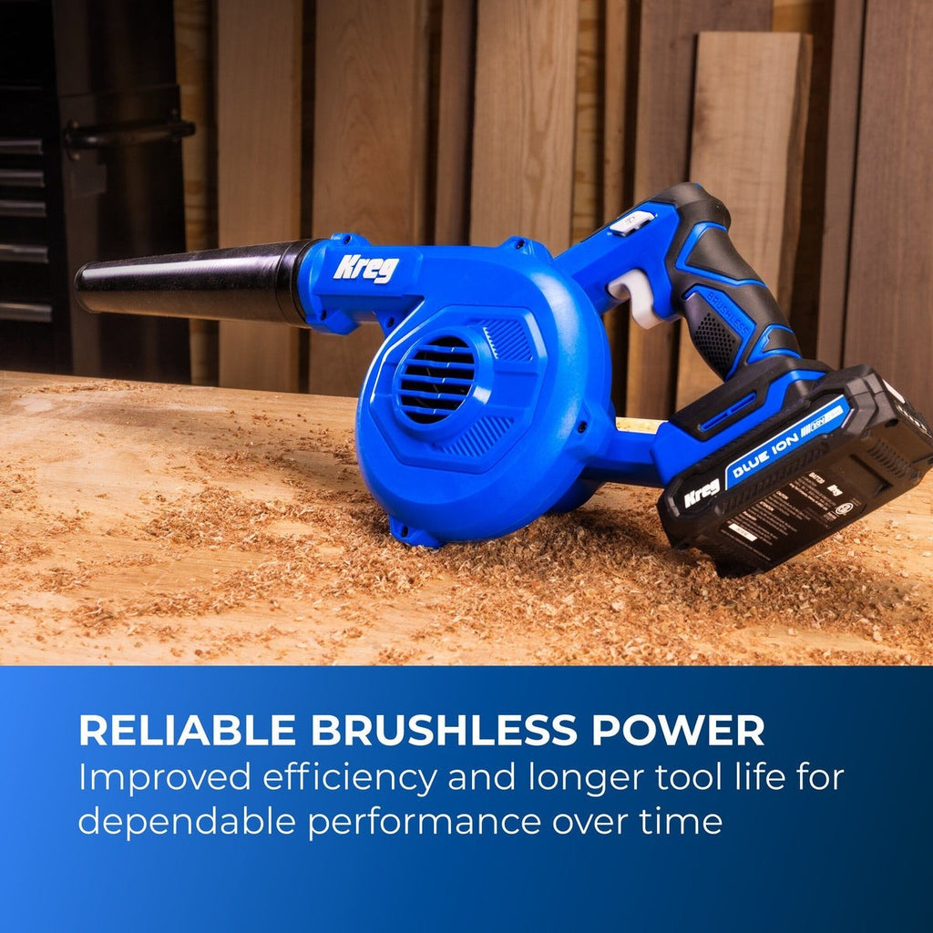 Kreg 20V Cordless 200 MPH Shop Blower Tool Only with Nozzles (KPTCB100B)