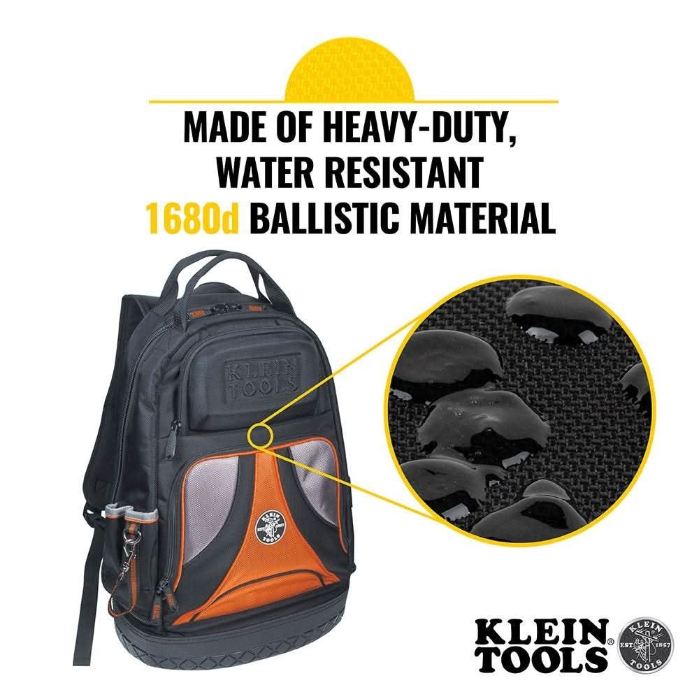Klein 55421BP14 Tradesman Pro Tool Bag Backpack, 39 Pockets, Black, 14-Inch with Pro Folding Hex Key Set (PROMO)