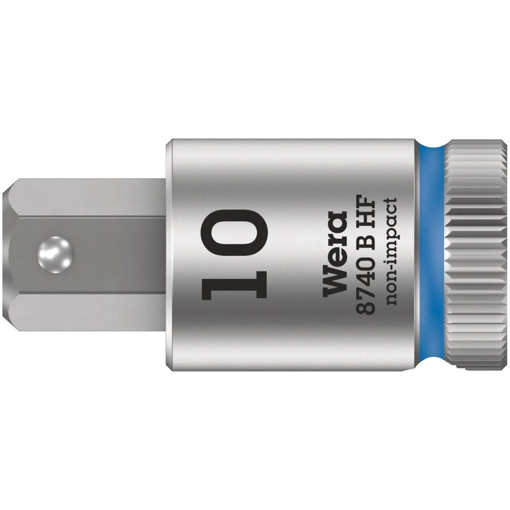 Wera 8740 B Hf Zyklop Bit Socket With Holding Function, 3/8-in. Drive, 10x38.5-mm.