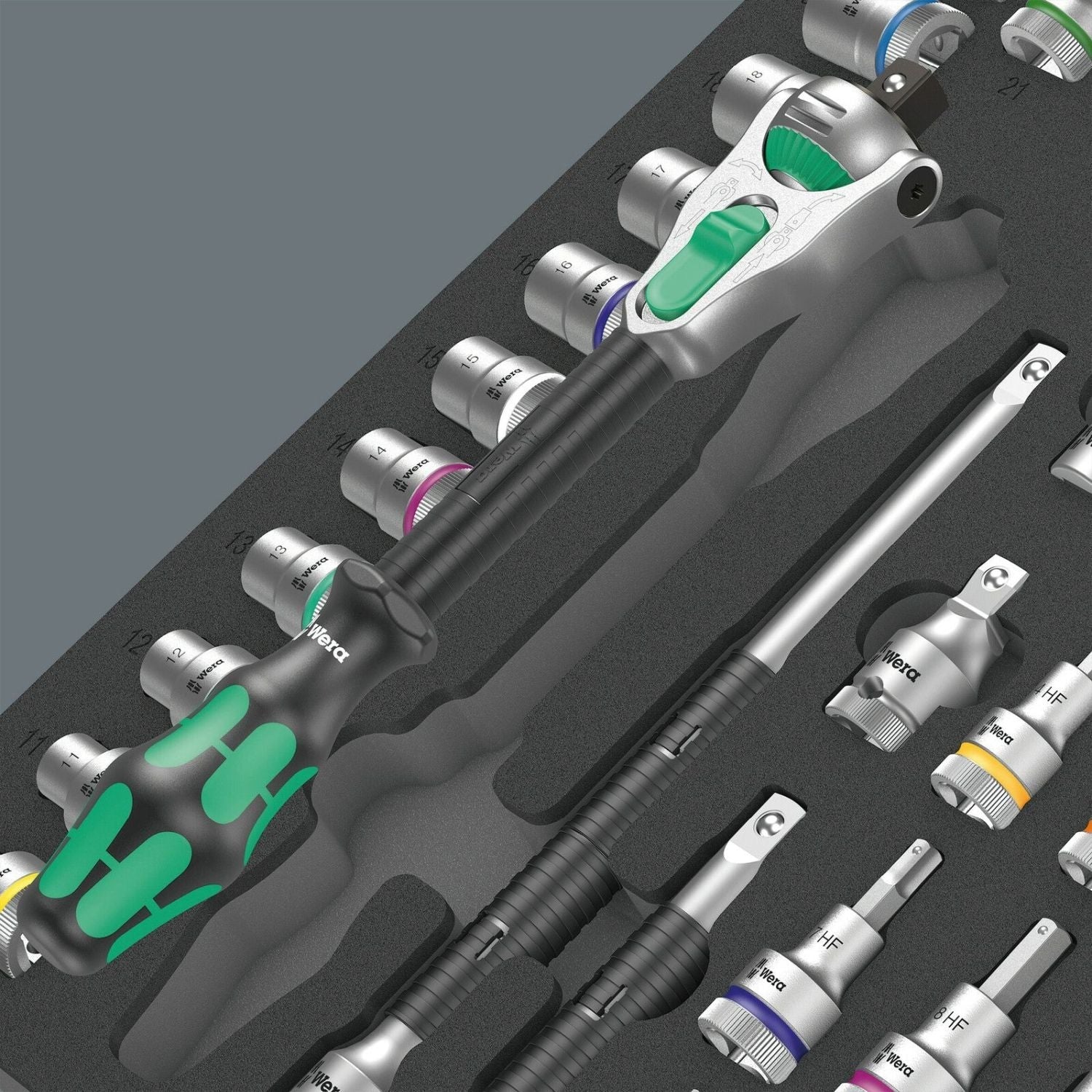 Wera 9722 Foam Insert 8000 C Zyklop 1/2-in. Ratchet Set 1, 31-Pieces